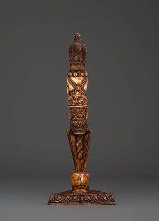 Handcrafted Vajrakila Buddhist Dagger | Ritual Phurba with Yak Bone