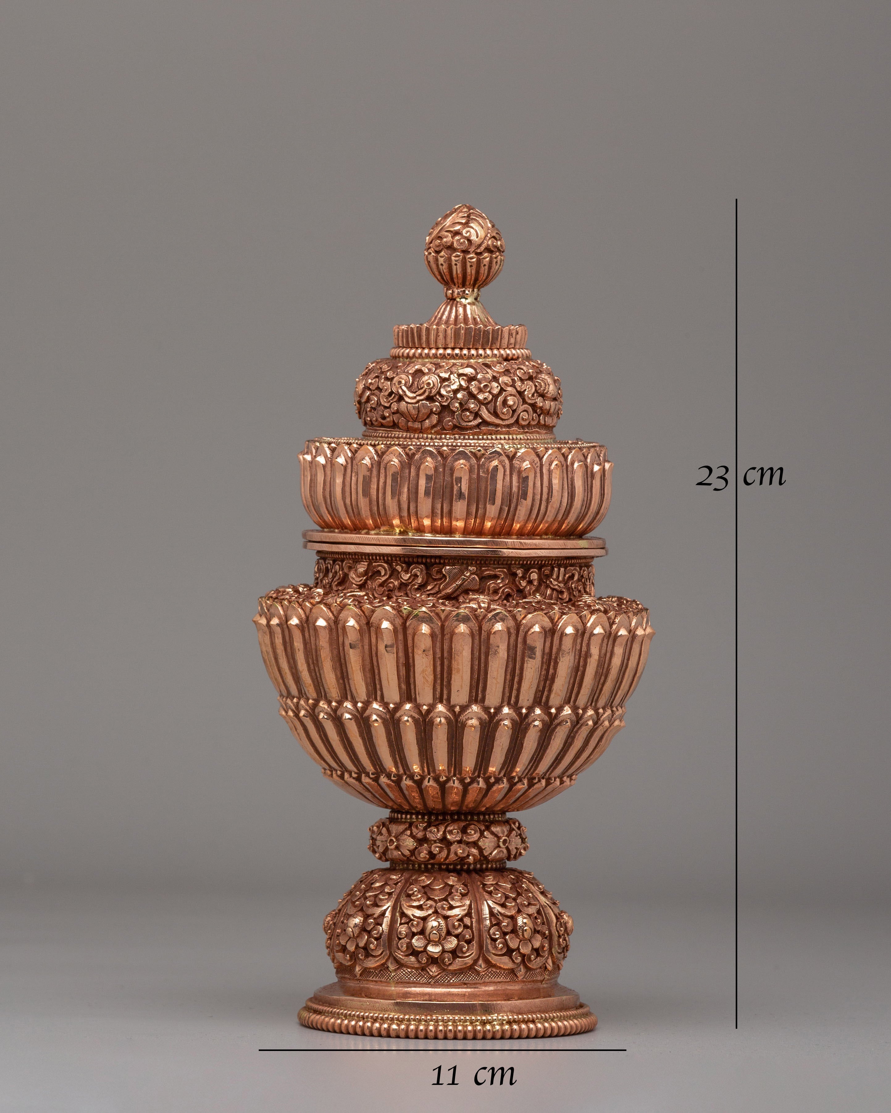 Himalayan Ritual Rice Pot | Buddhist Ceremonial Offering Vessel