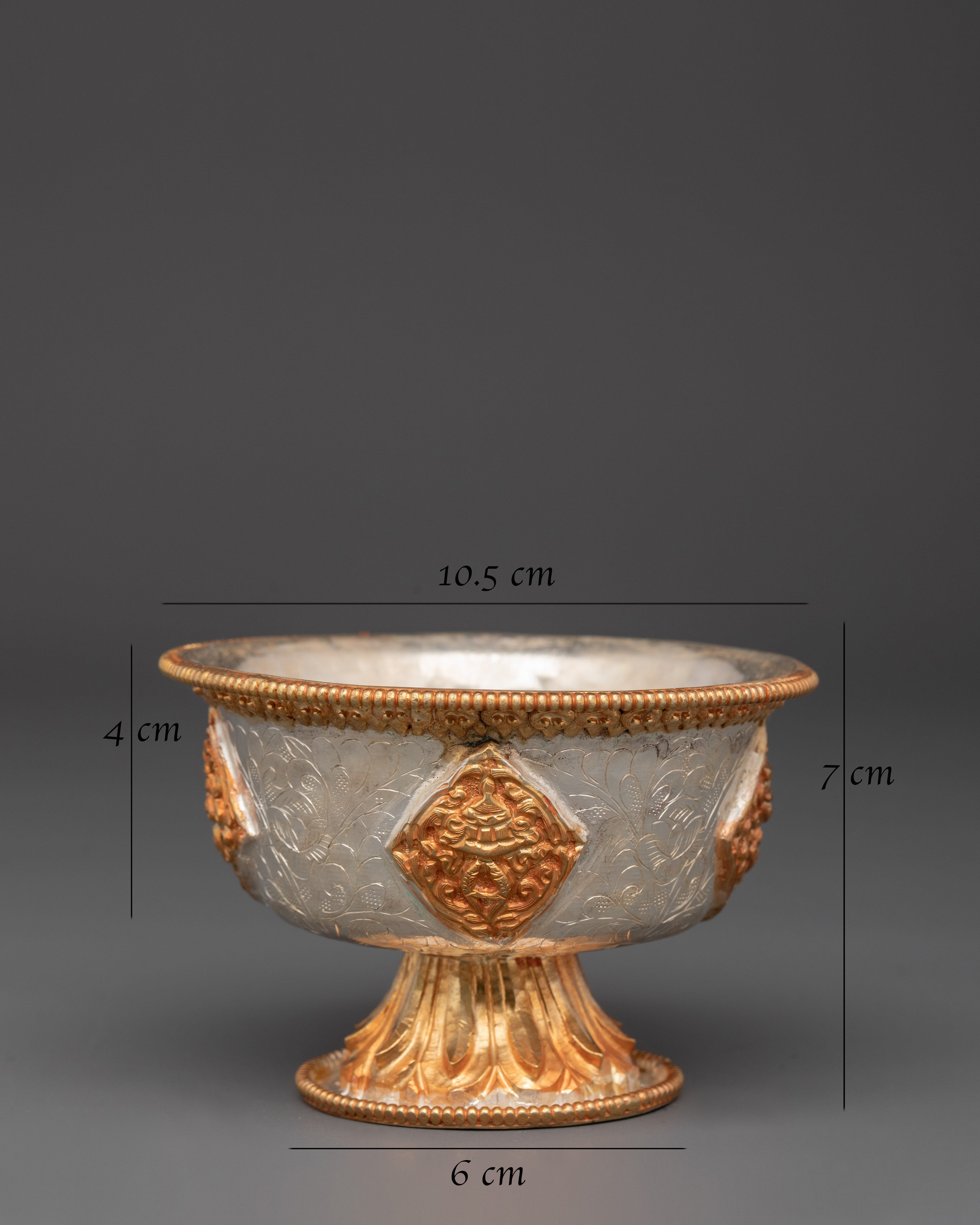 Prayer Offering Bowls Set | Copper, Silver & Gold Plated Ritual Bowls