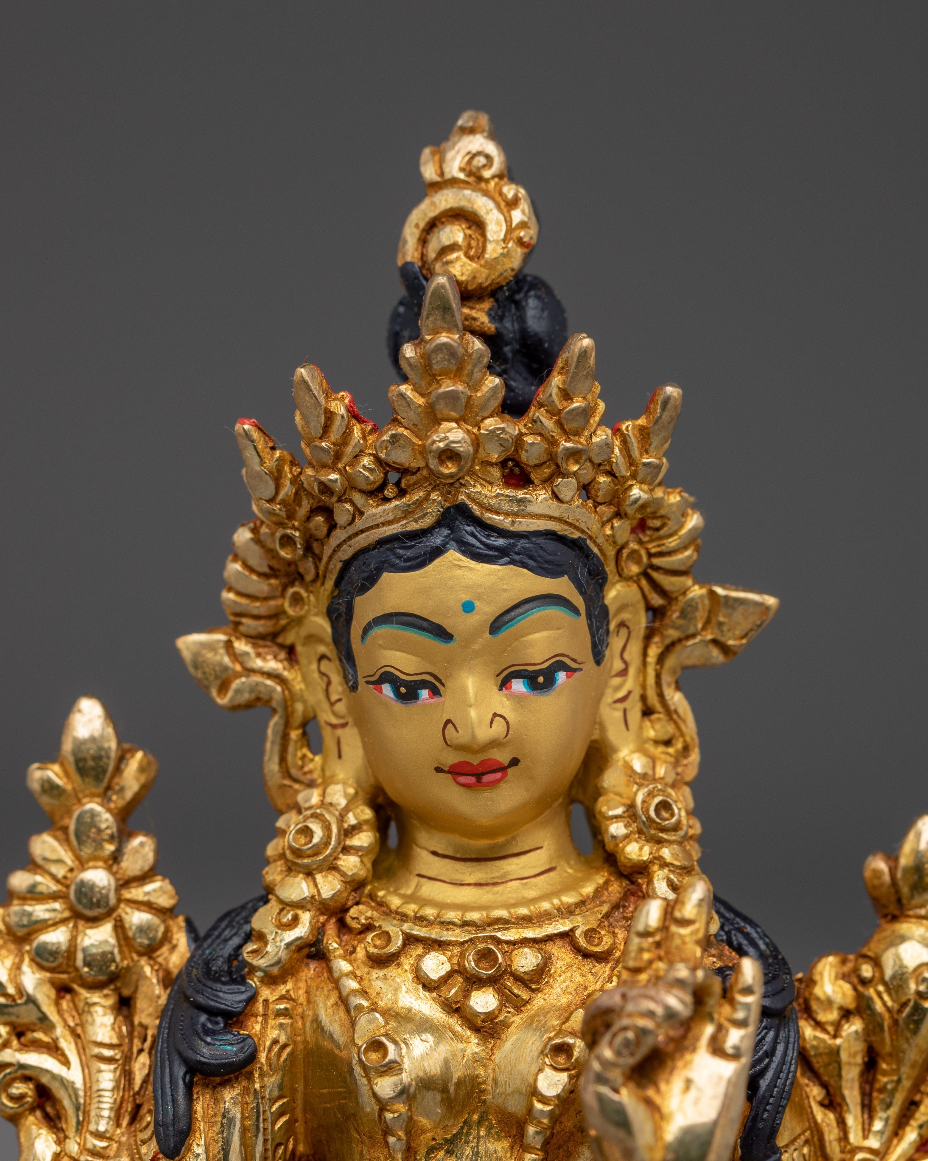 Radiant Golden Shyama Tara Statue | Green Tara - Mother of Liberation
