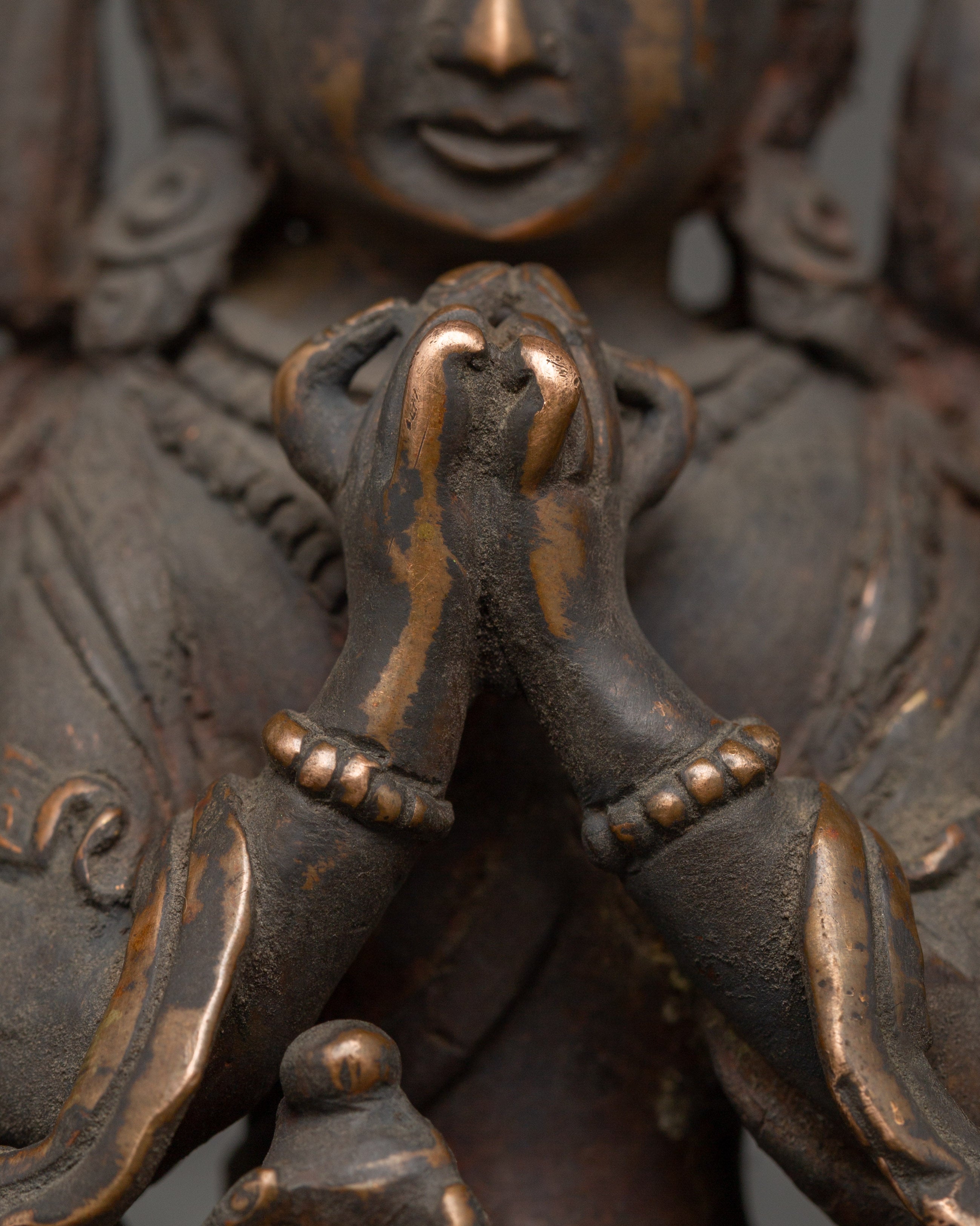 Antique Copper Chundi Statue | Buddhist Deity of Compassion & Prosperity