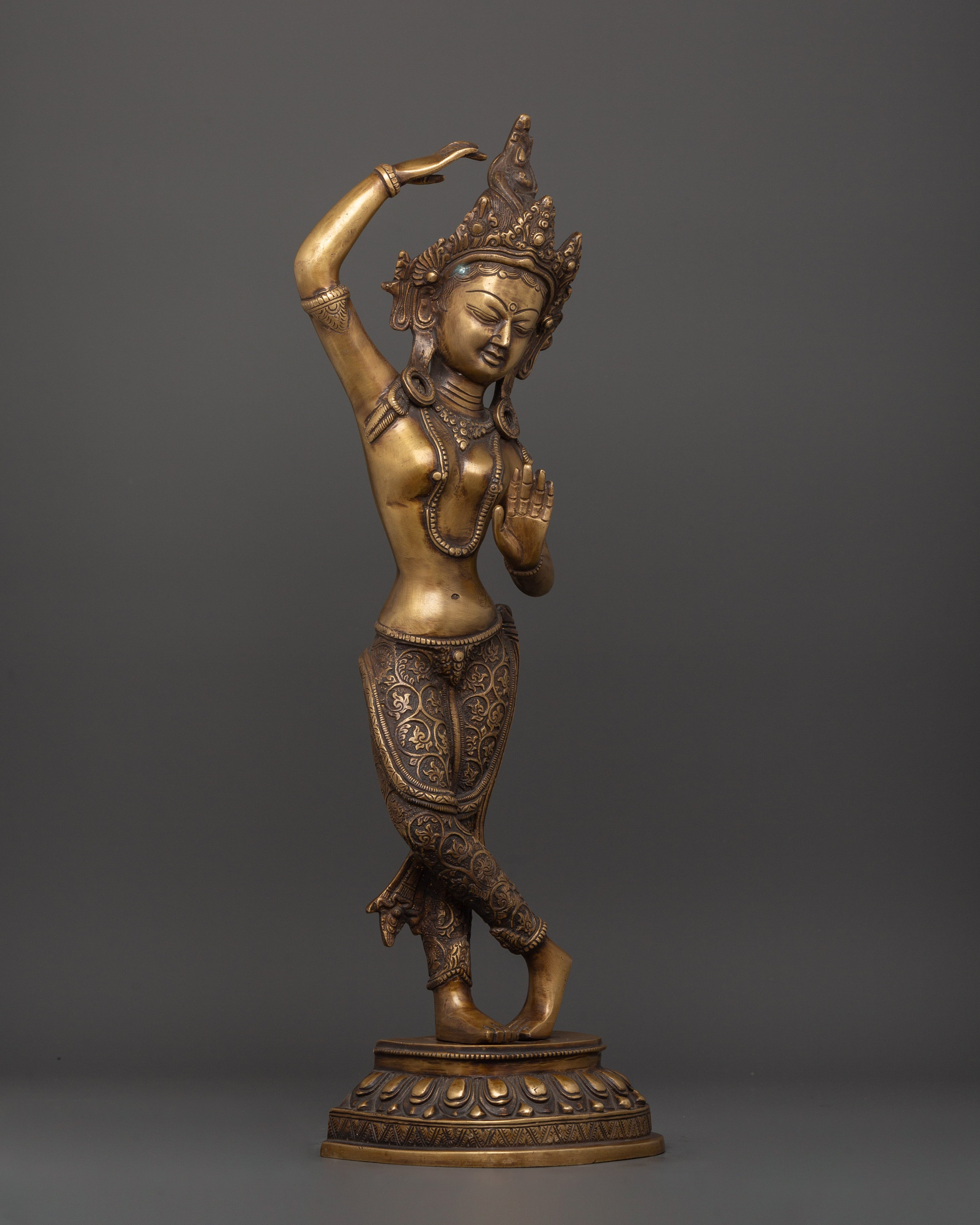 Standing Maya Devi Sculpture for Altar | Buddhist Art for Serenity