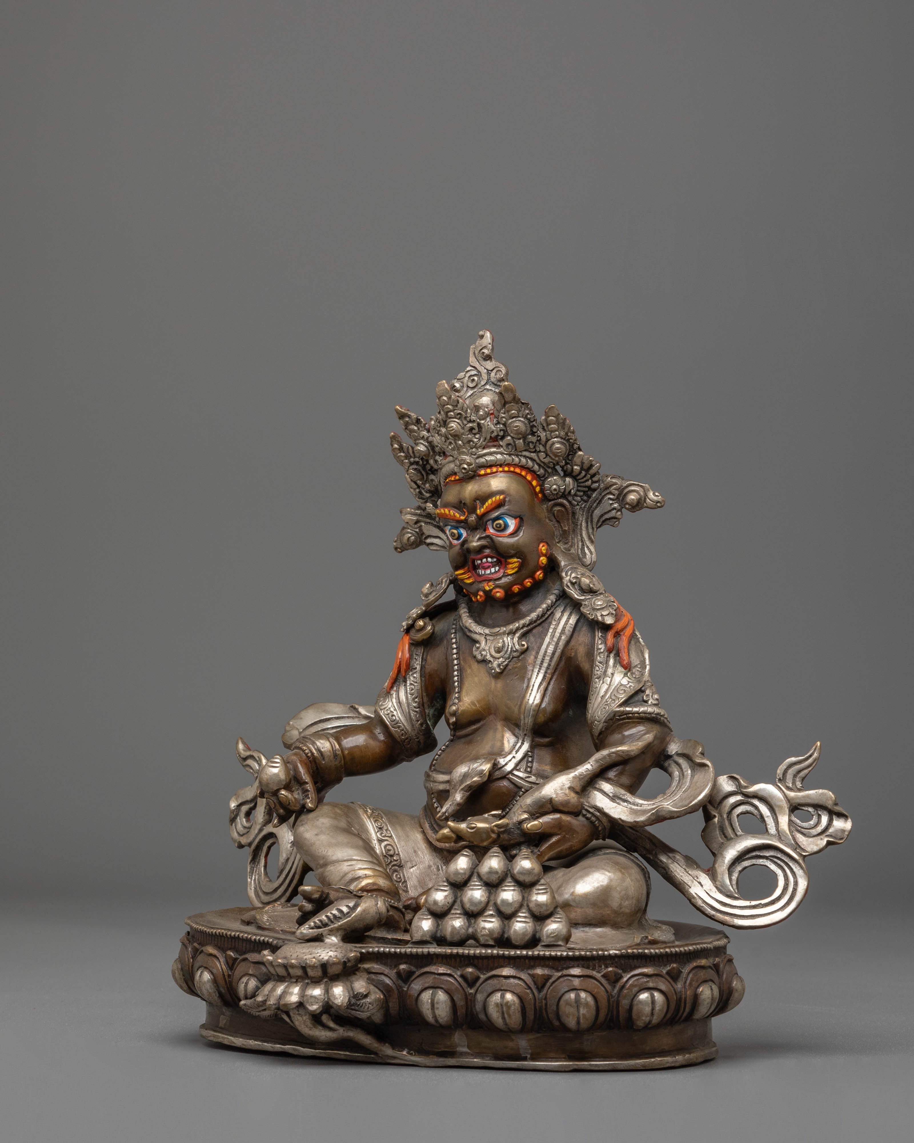 Oxidized Copper Dzambhala Sculpture | Traditional Himalayan Art