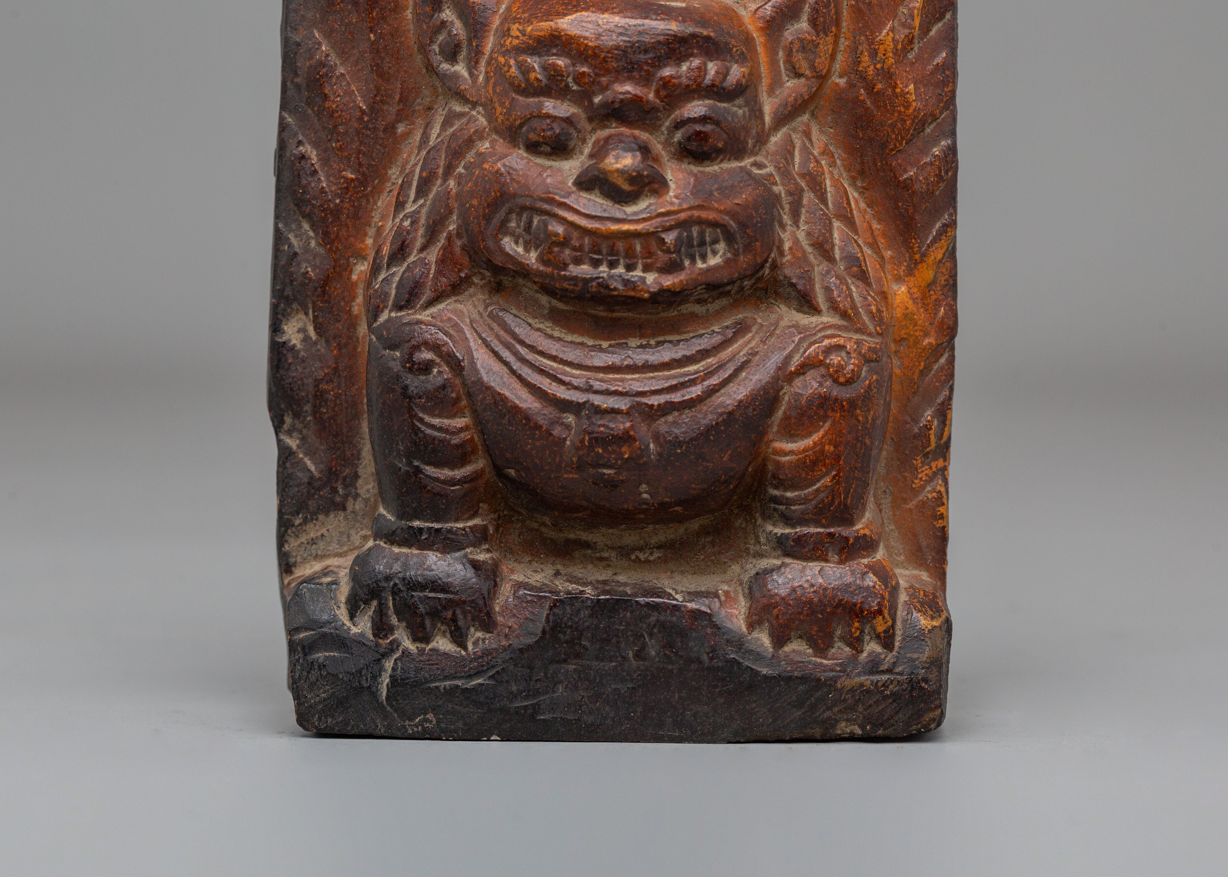 Sacred Guardian Lion Statue Set | Handcarved Stone Buddhist Decor