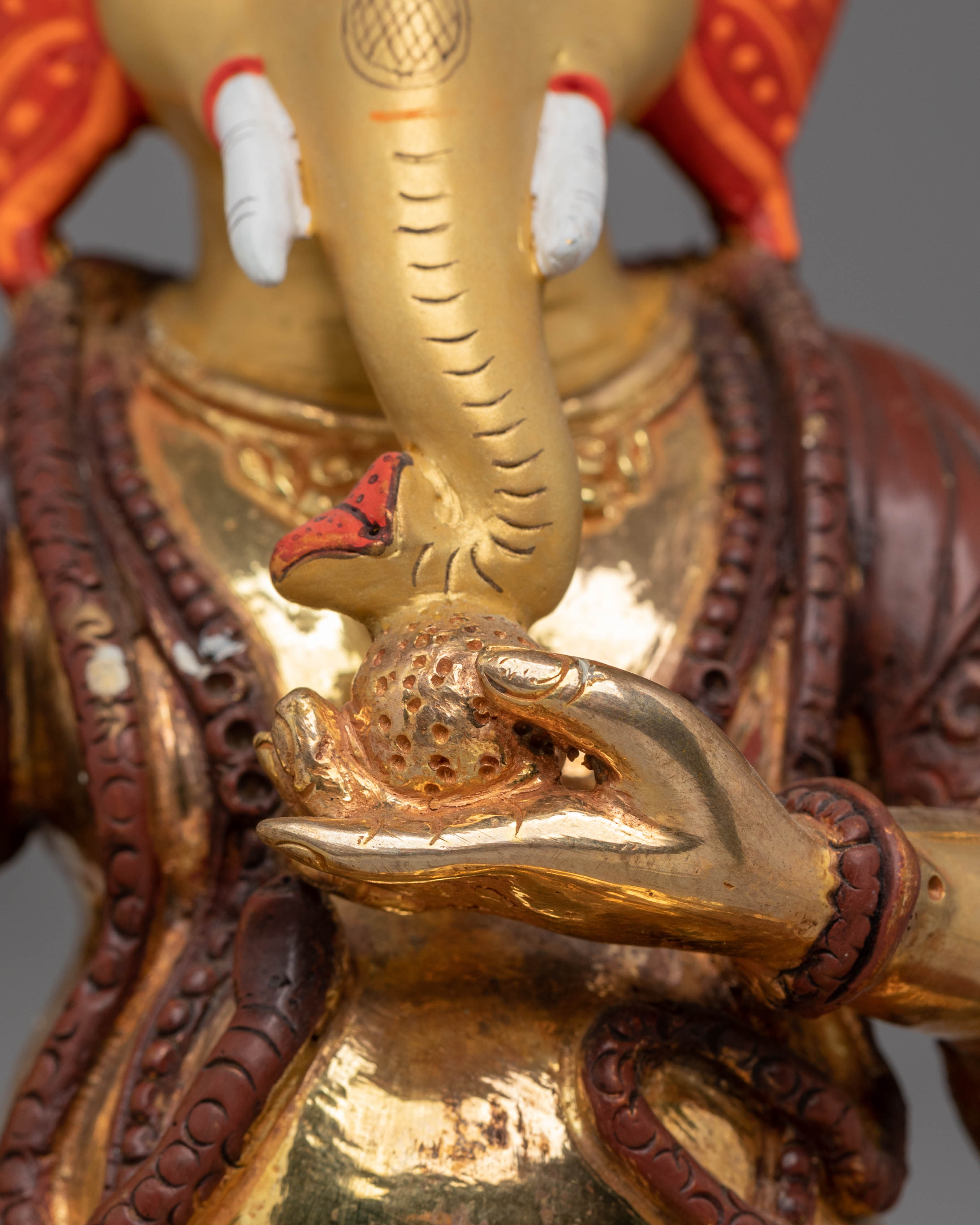 Golden Ganesh Wealth Deity Statue | Hindu God of Prosperity & Wisdom