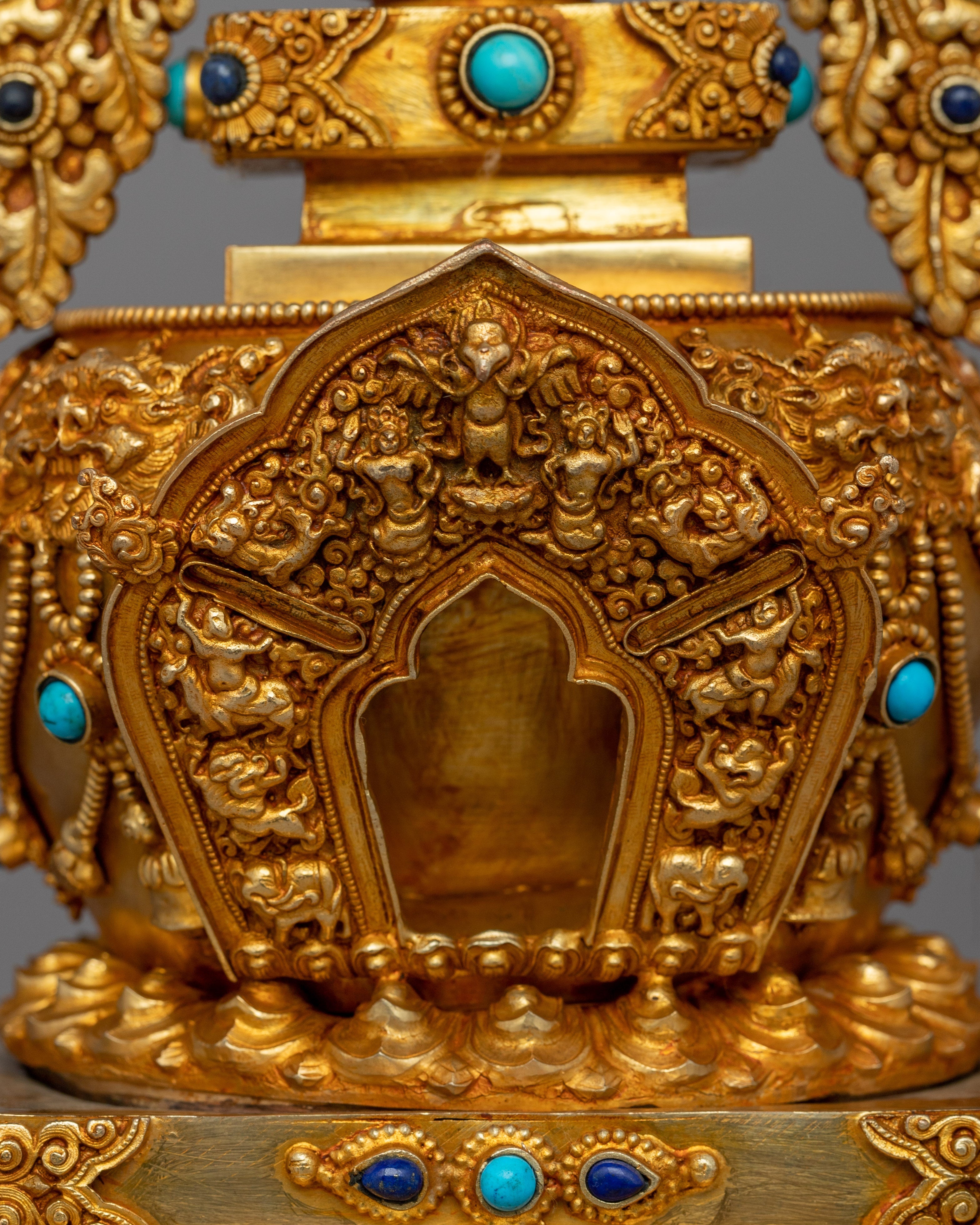 Gold Plated Stupa for Shrine | Himalayan Chorten