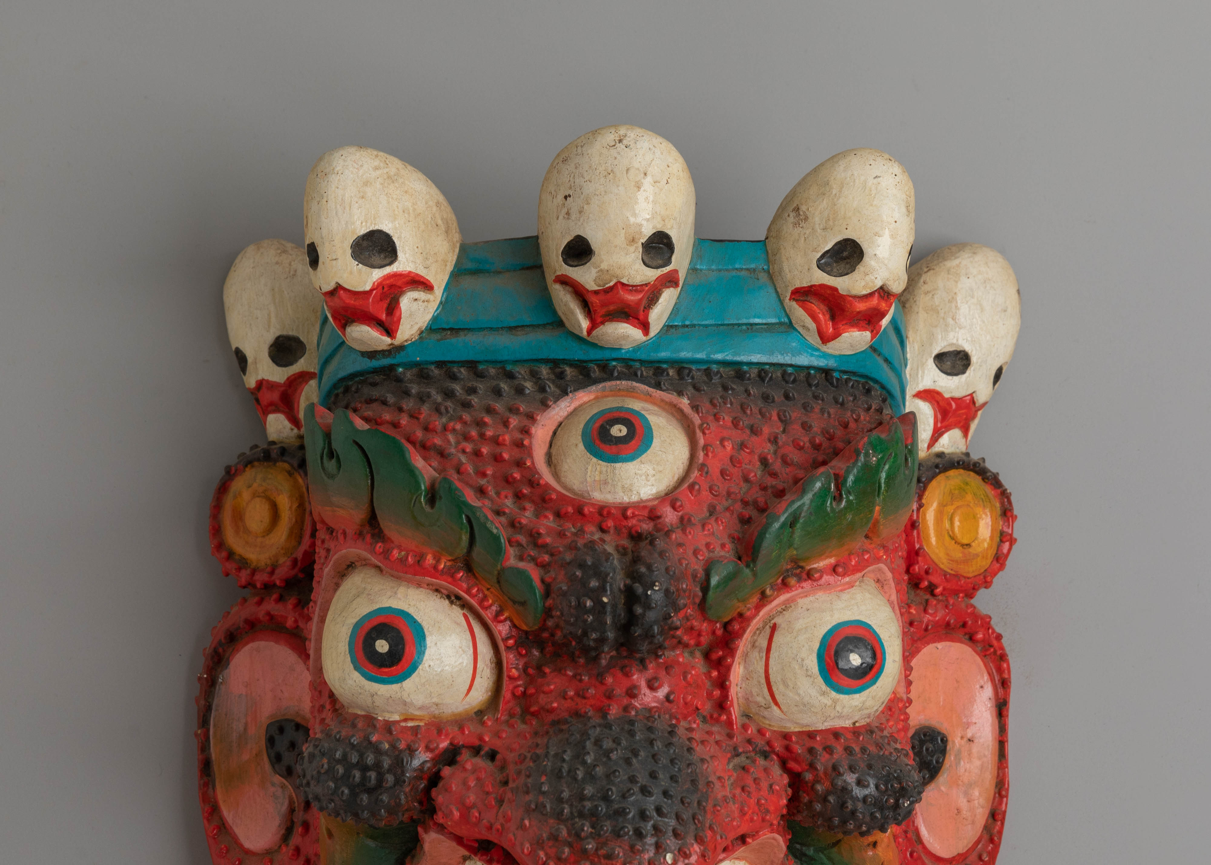 Traditional Mahakala Wooden Wall Hanging | Tibetan Protector Decor