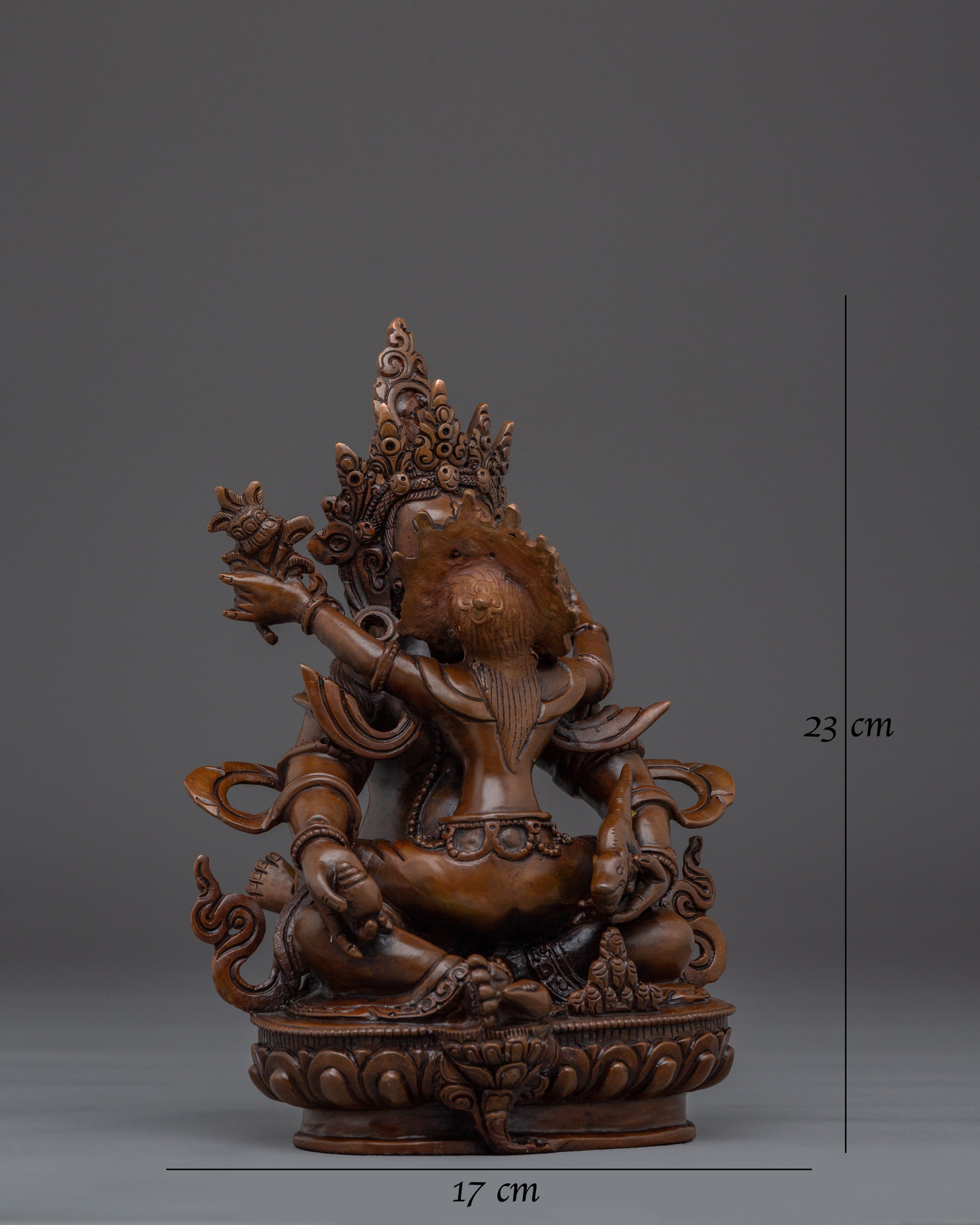 Dzambhala with Consort Oxidized Statue