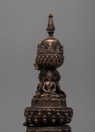 Traditional Handmade Tibetan Brass Stupa | Icon of Harmony, Protection, and Wisdom