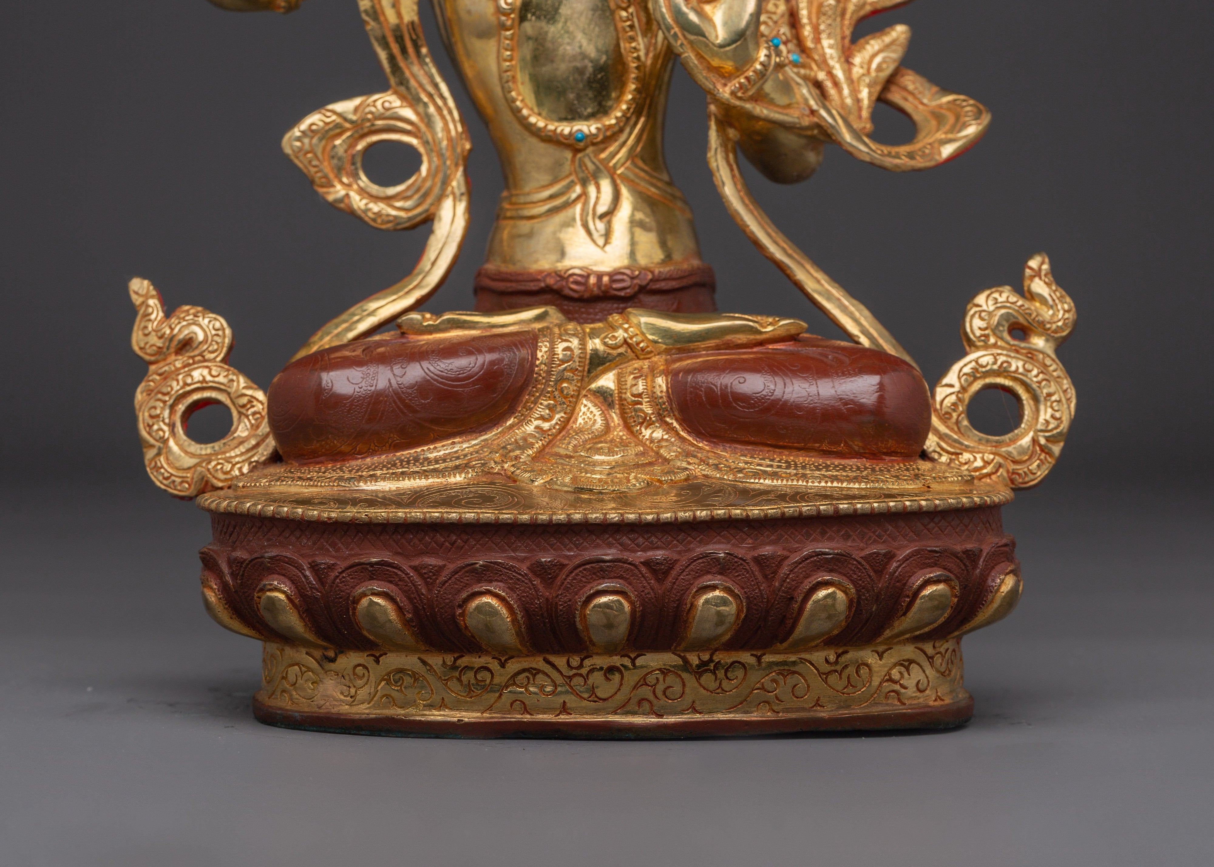 Manjushri Tibetan Wisdom Deity Statue | Traditionally Handcrafted Bodhisattva Statue