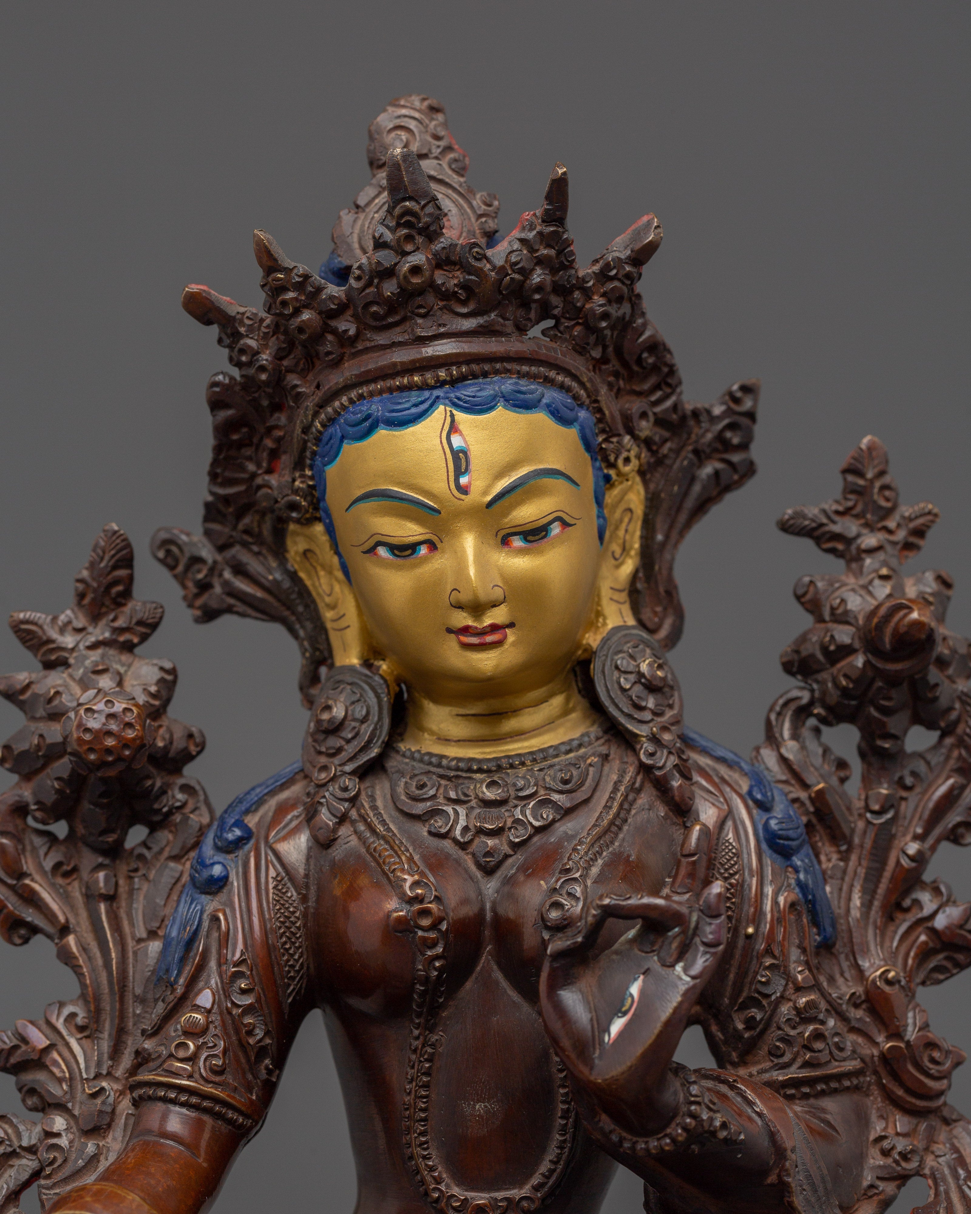 Himalayan Sitatara Altar Decor Statue | Buddhist Sculpture for Meditation