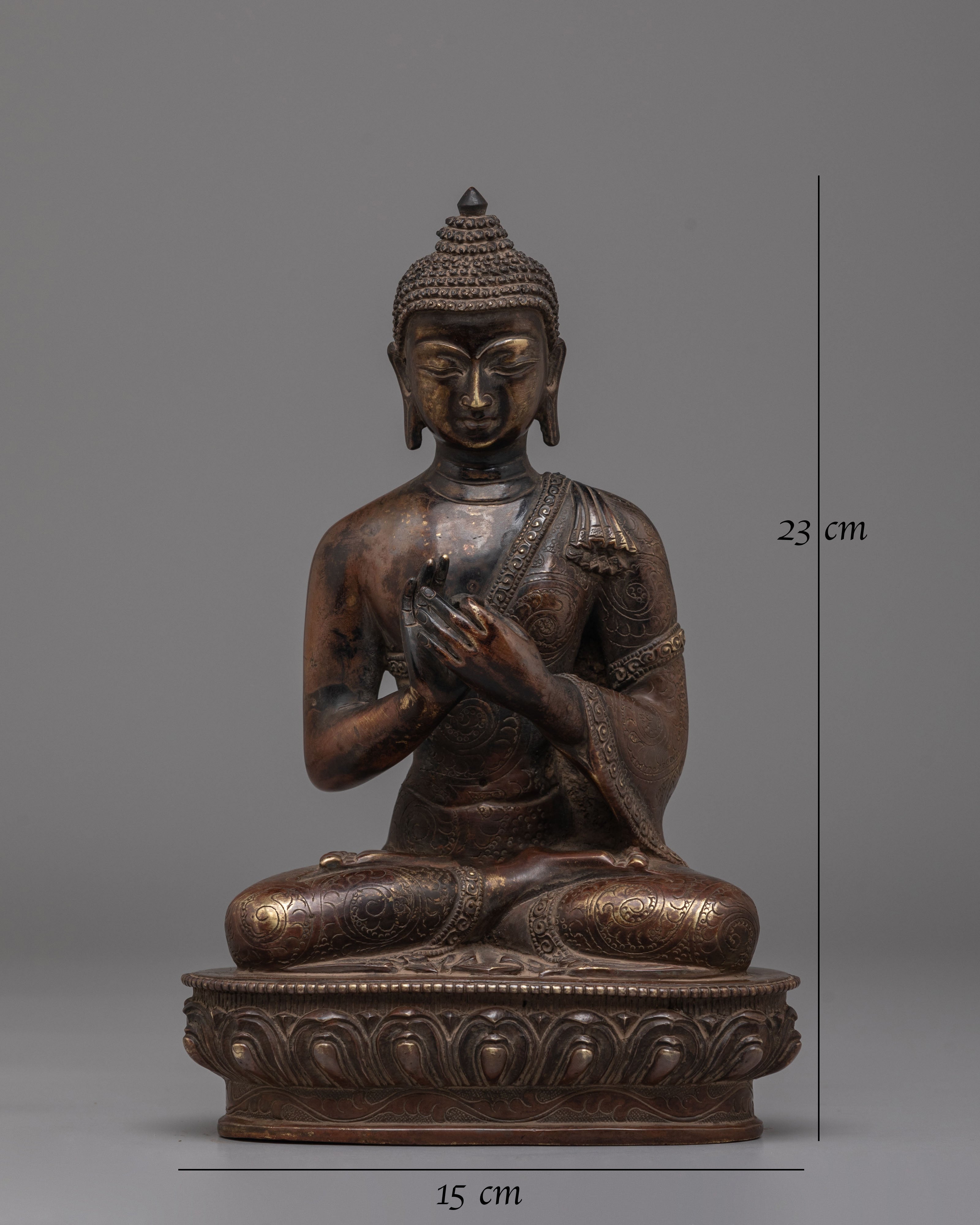 Tibetan Vairocana Buddha Statue | Copper Oxidized Tibetan Statue