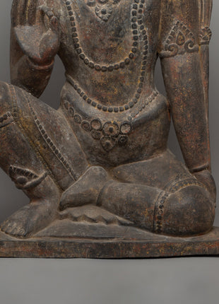 Handcarved Wooden Lokeshwor Statue | Divine Buddhist Protector