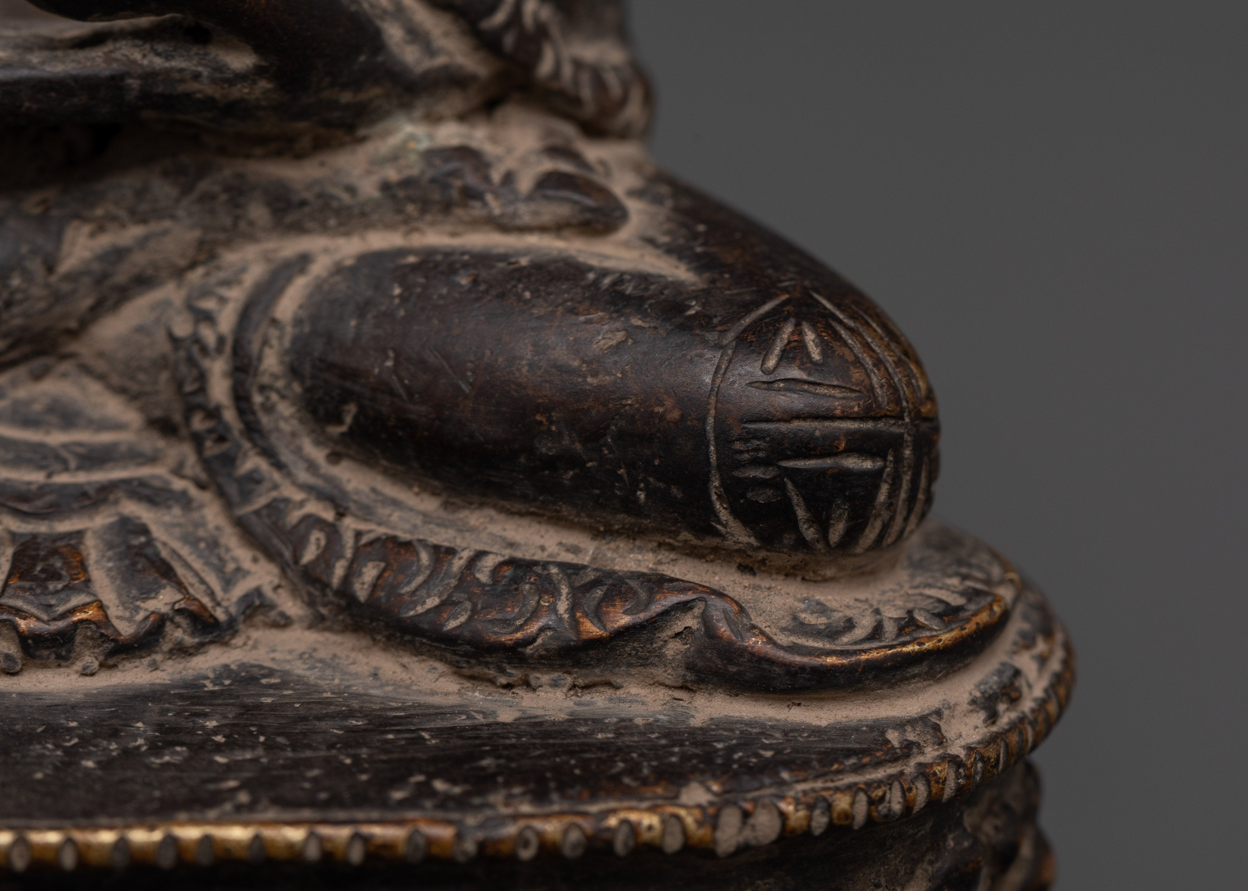 Antique Finish Shakyamuni Buddha Oxidized Copper Statue | Tibetan Buddhist Decor