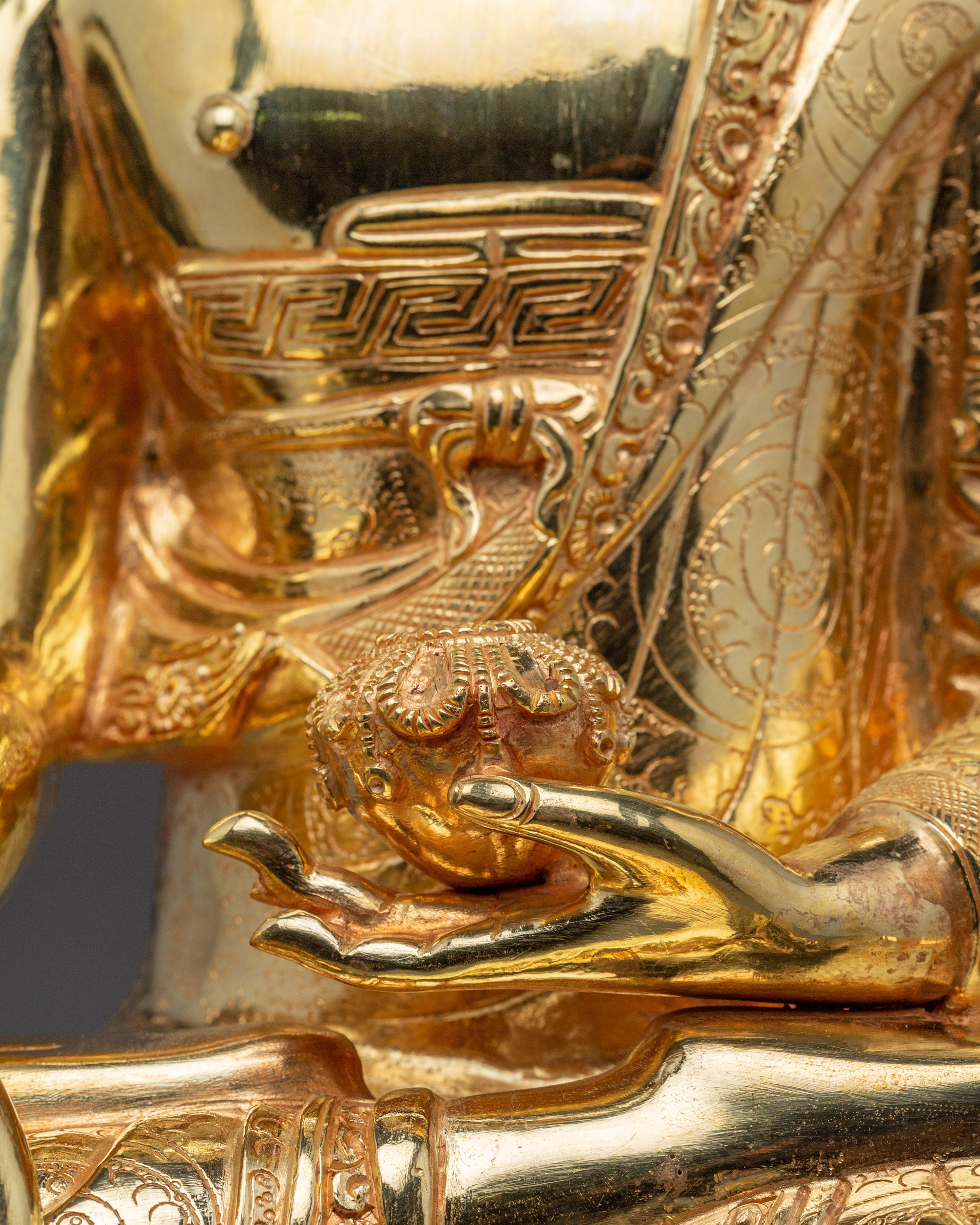 Gold Gilded Copper Shakyamuni Buddha Statue | Perfect for Meditation and Altar Decor