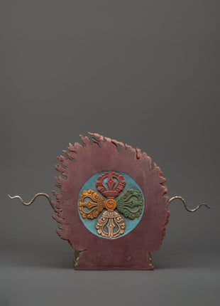 Tibetan Dragon Head Decor Sculpture |  Himalayan Wall Decor Art