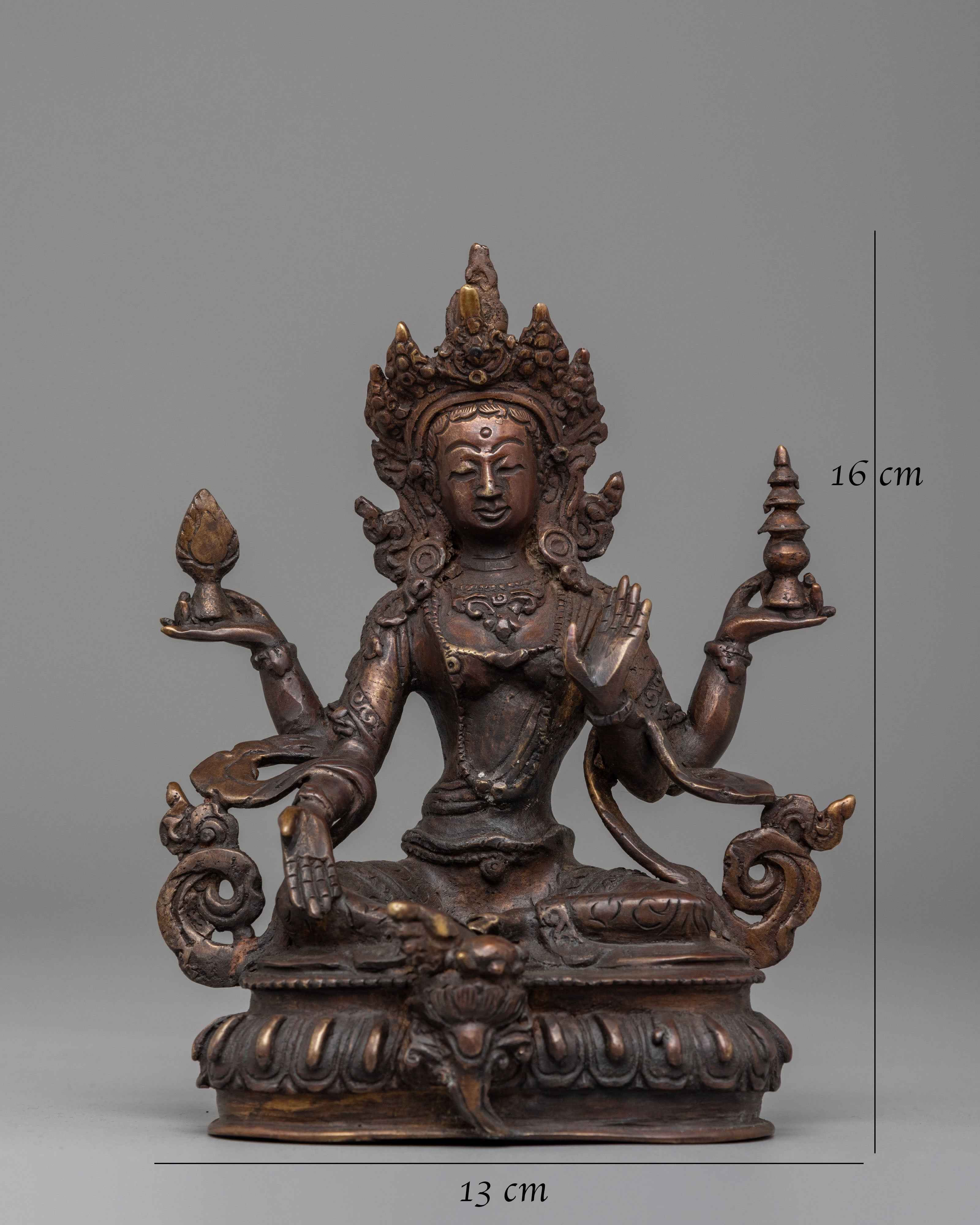 Sacred Wealth Deity Laxmi Statue | Traditional Hindu Artwork for Abundance
