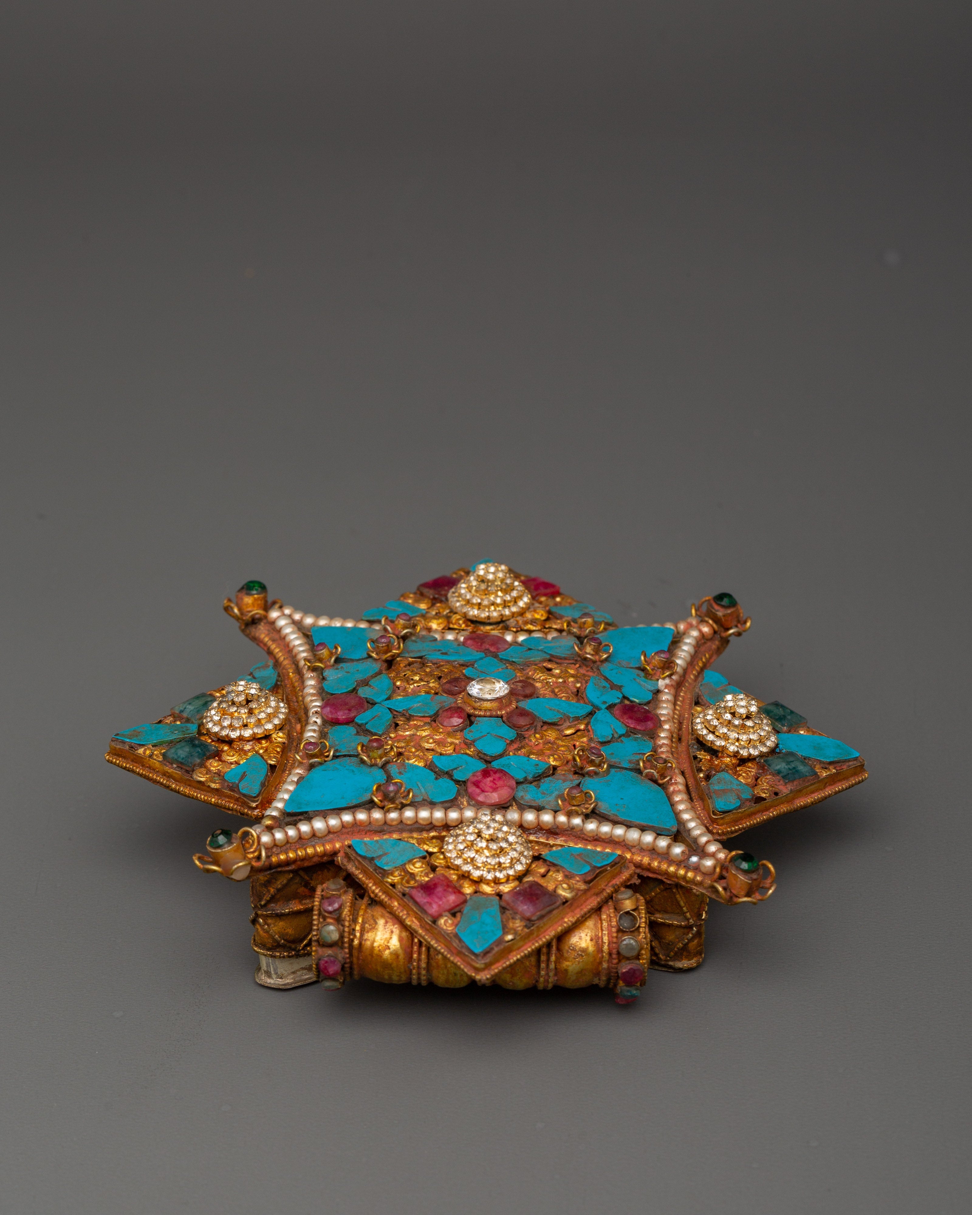Tibetan Ghau Box Locket with Copper Body | Copper Body with Gold & Silver Plating