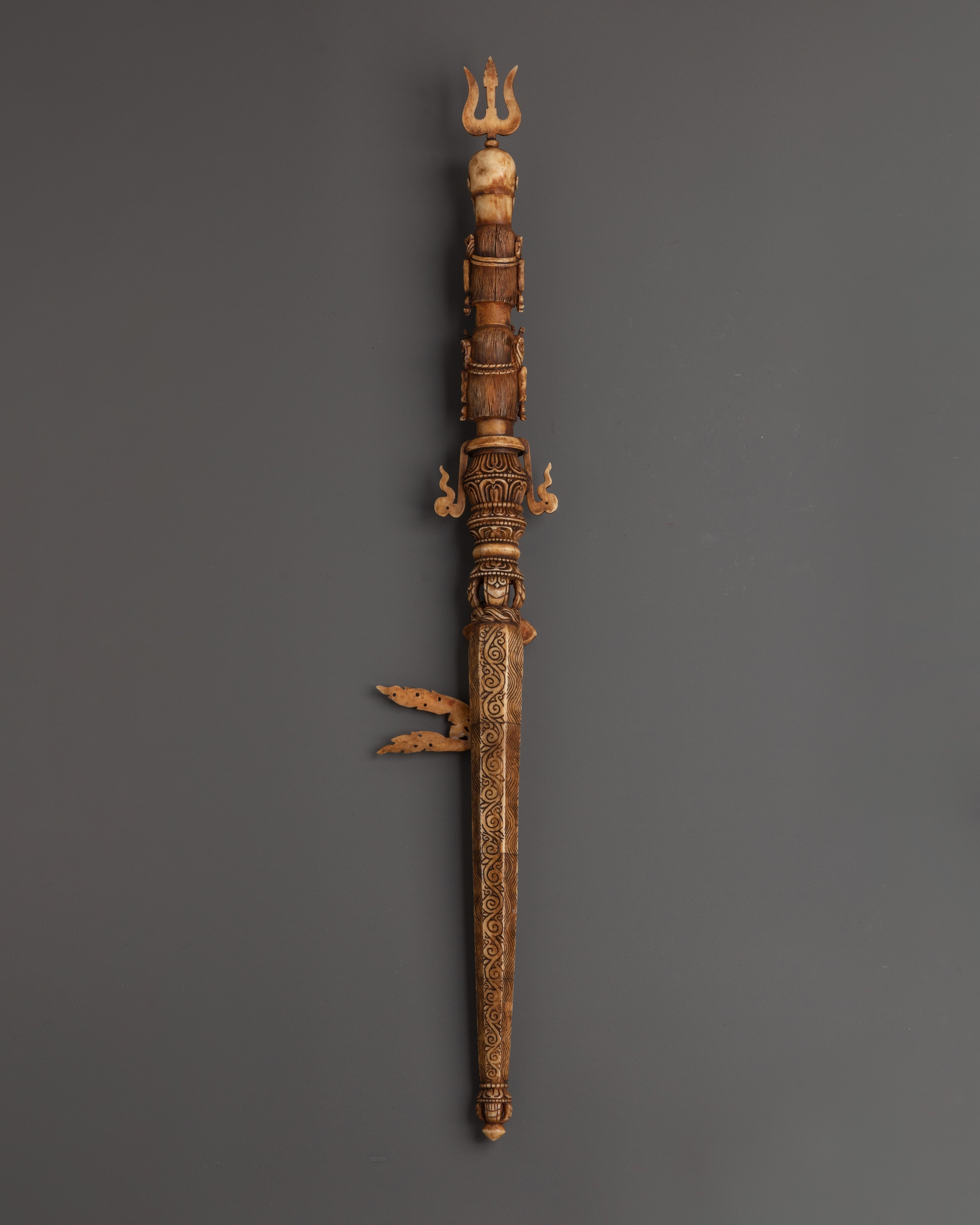 Hand-Carved Yak Bone Phurba Dagger | Ritual Tool for Meditation and Spiritual