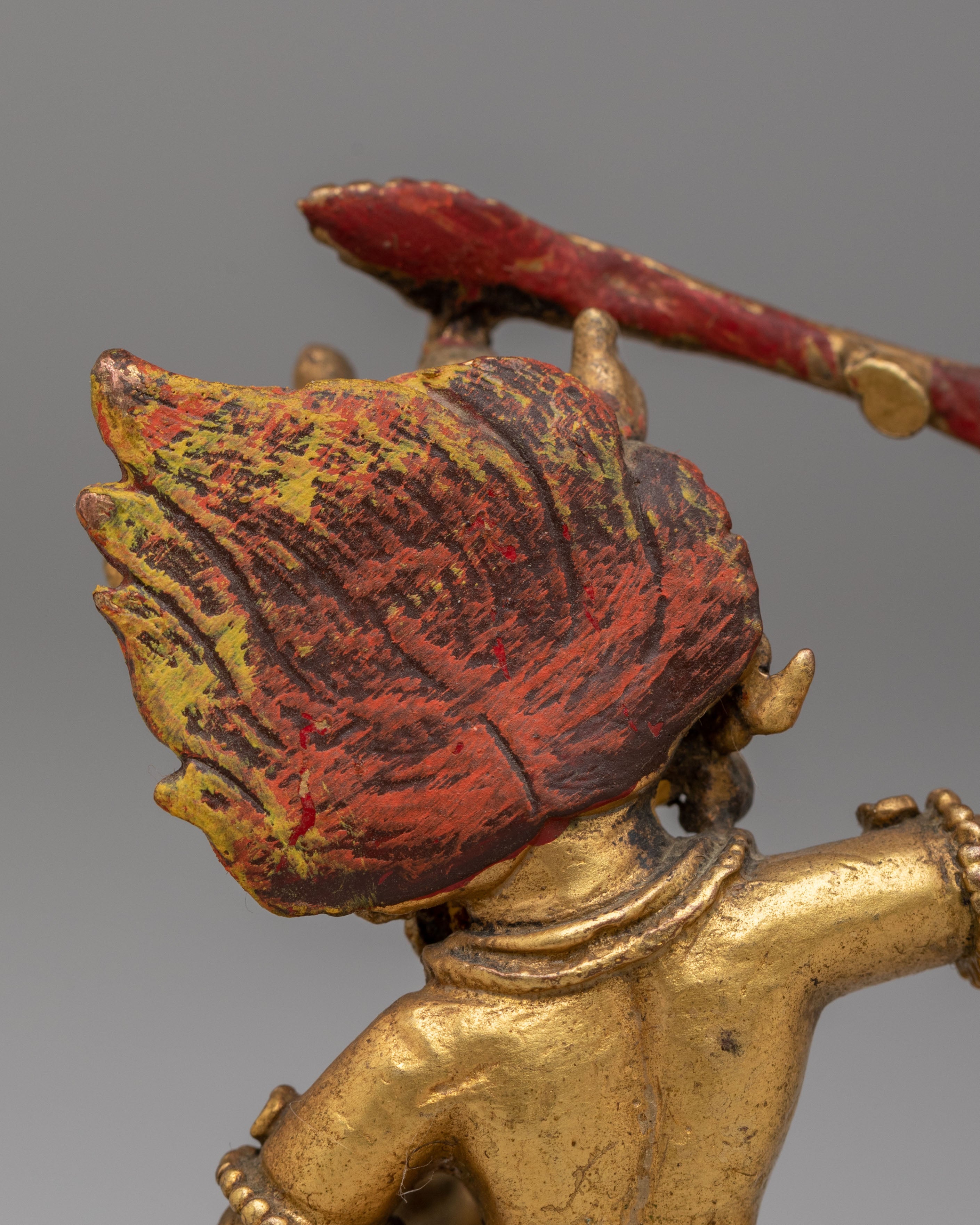 Sacred Tibetan Khadgapani Sculpture | Buddhist Guardian Figurine