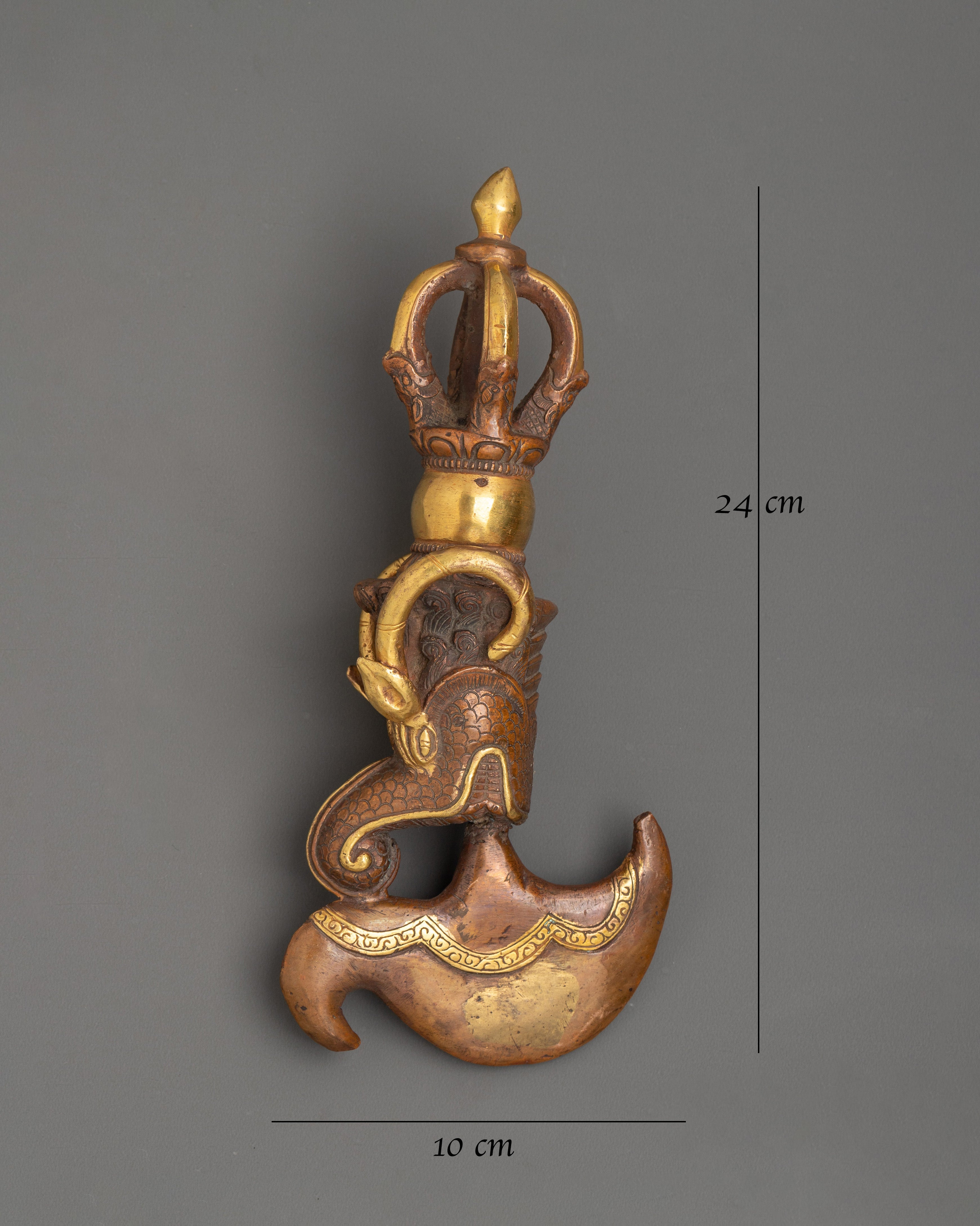 Gold-Plated Religious Kartika Knife | A Powerful Ritual Dagger
