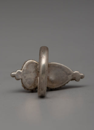 Turquoise Silver Ring | Tibetan Artisan Ring