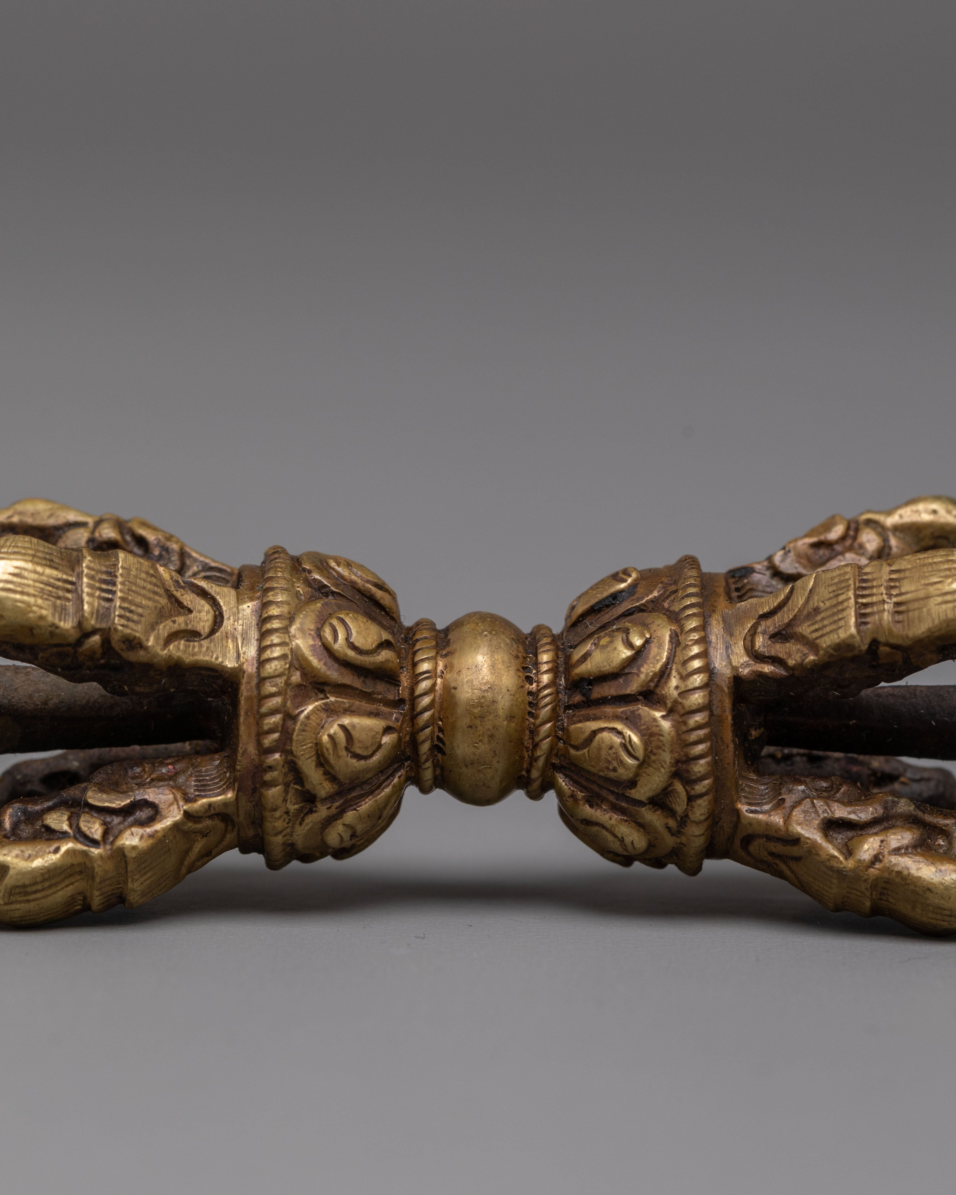 Handcrafted Vajra and Bell Set | Spiritual Brass and Bronze Deity Symbolism