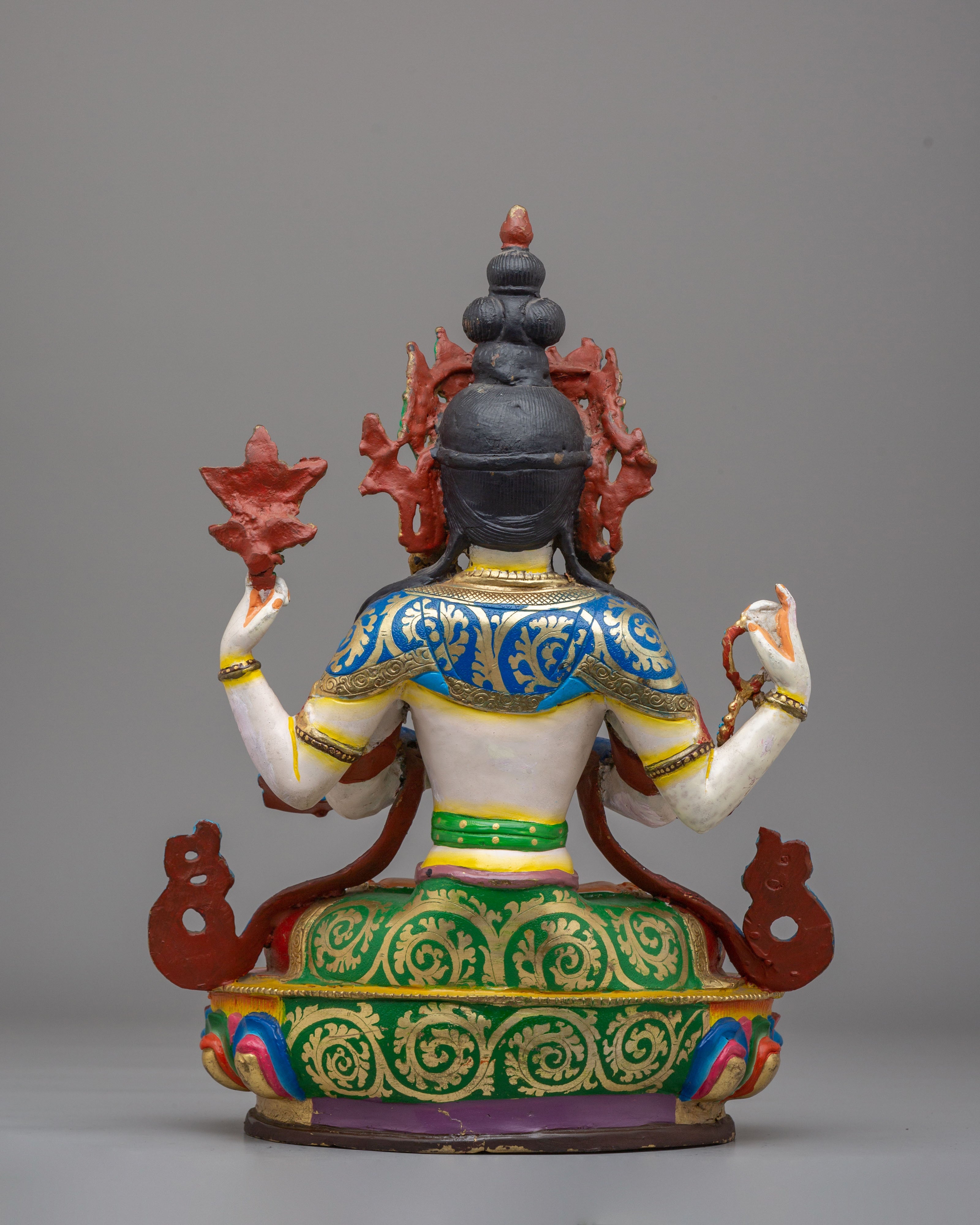 Handcrafted Compassion Chenrezig Statue | Tibetan Bodhisattva Art