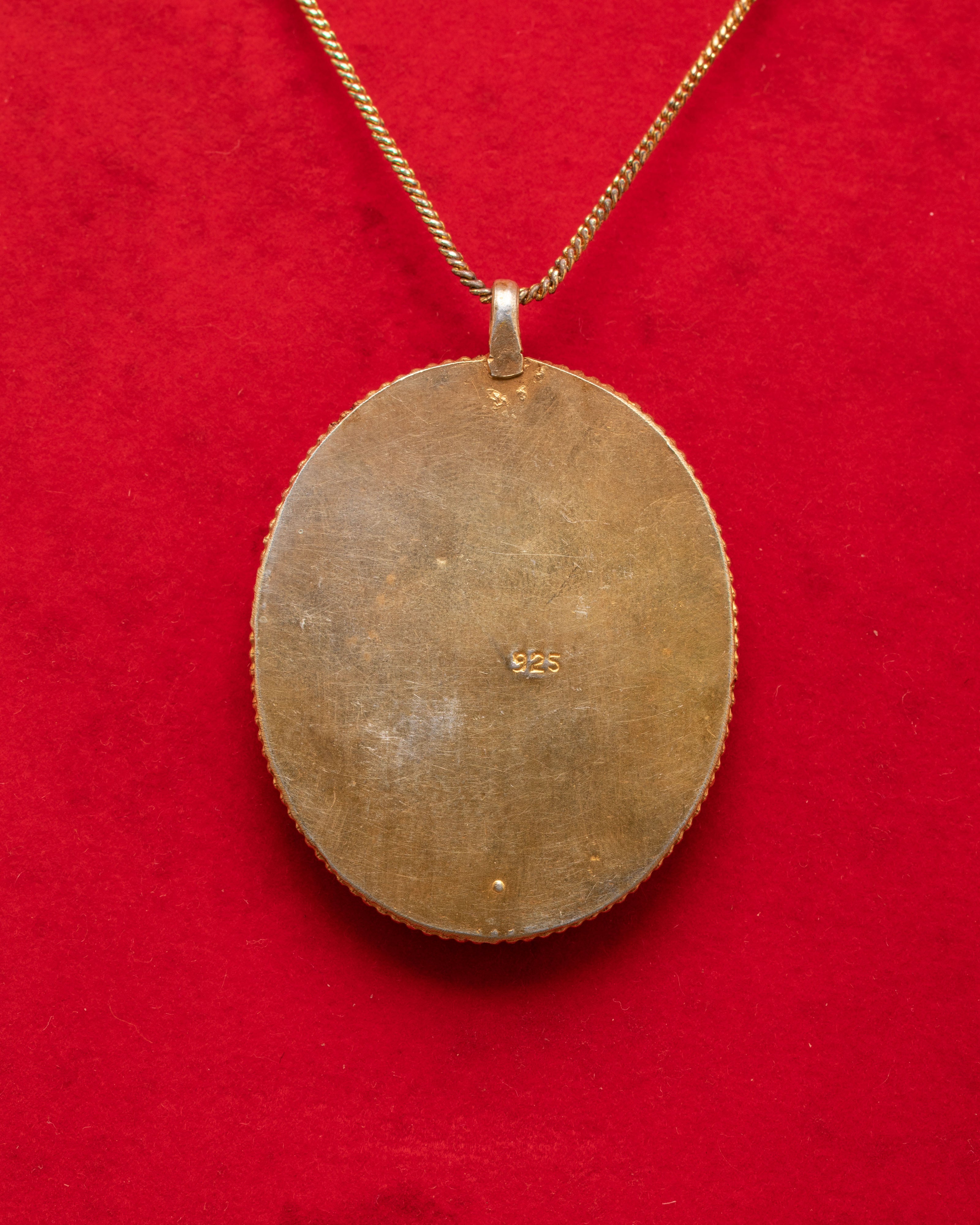 Panna Stone Locket for Accessory | Gold Plated Silver Pendant with Ruby