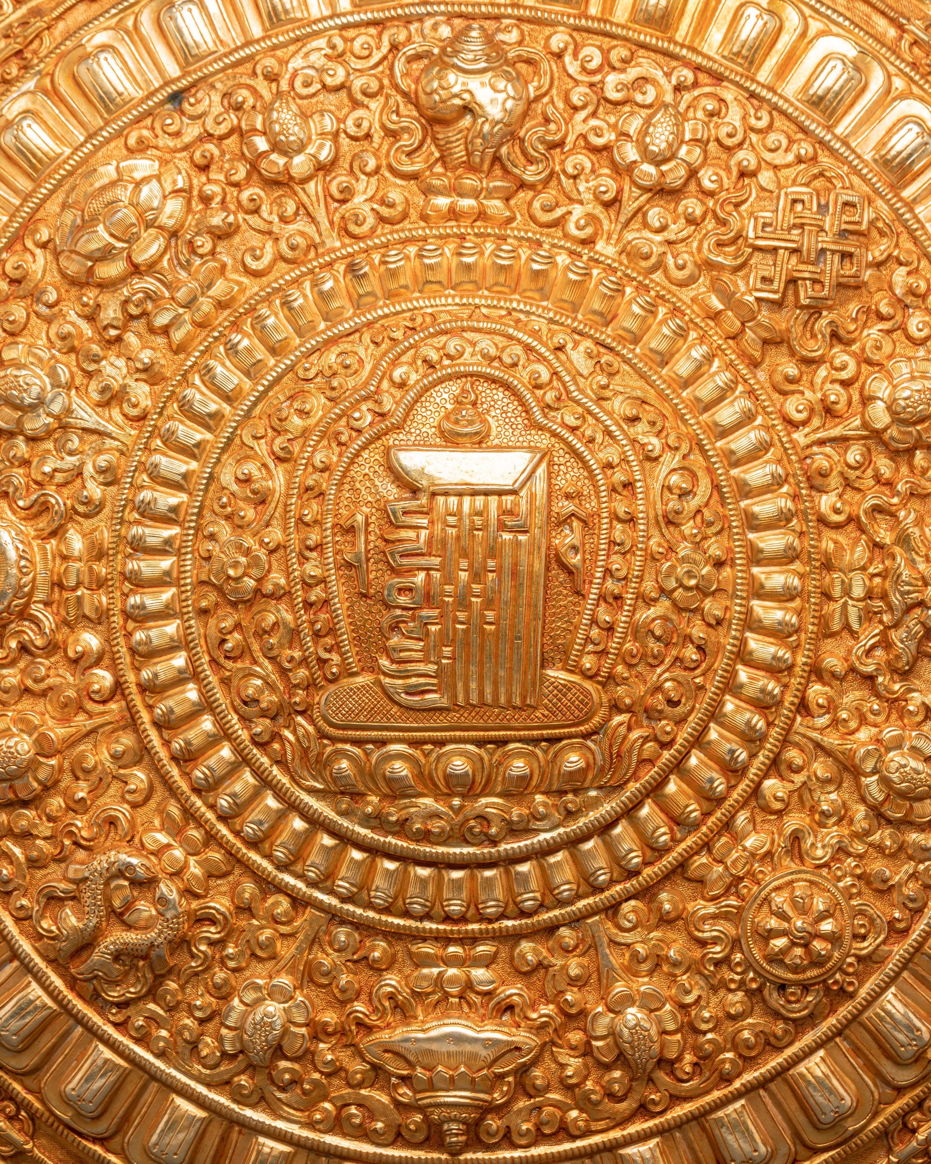 Handcrafted Zen Mandala Wall Hanging | Sacred Copper & Gold Plated Art