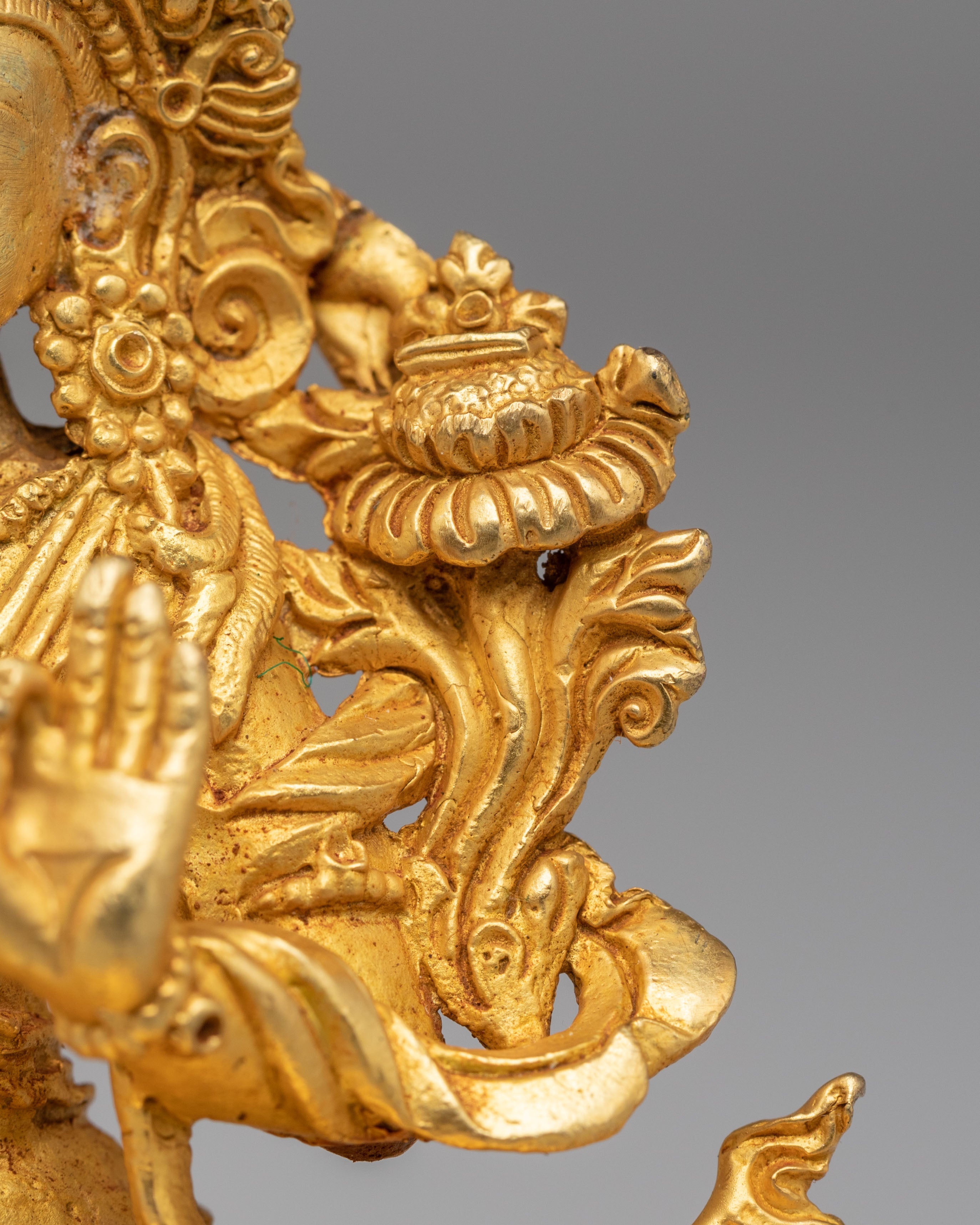 Himalayan Six Deities Statue Set | Gold Plated Buddhist Altar Decor