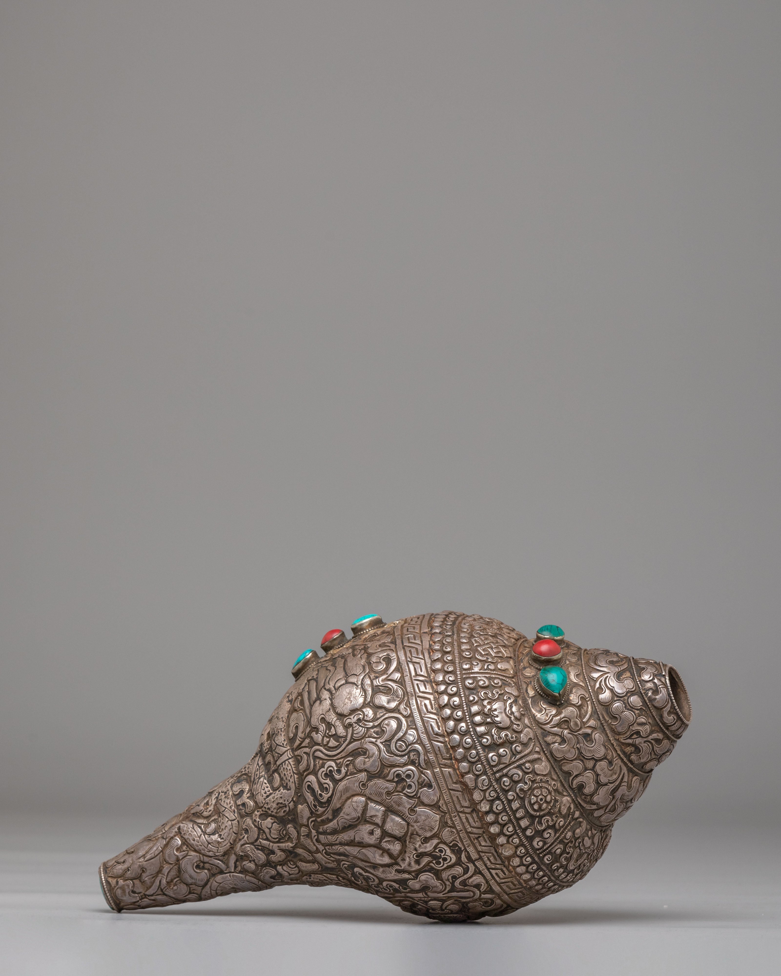 Sacred Buddhist Ritual Conch | Handcrafted Himalayan Art