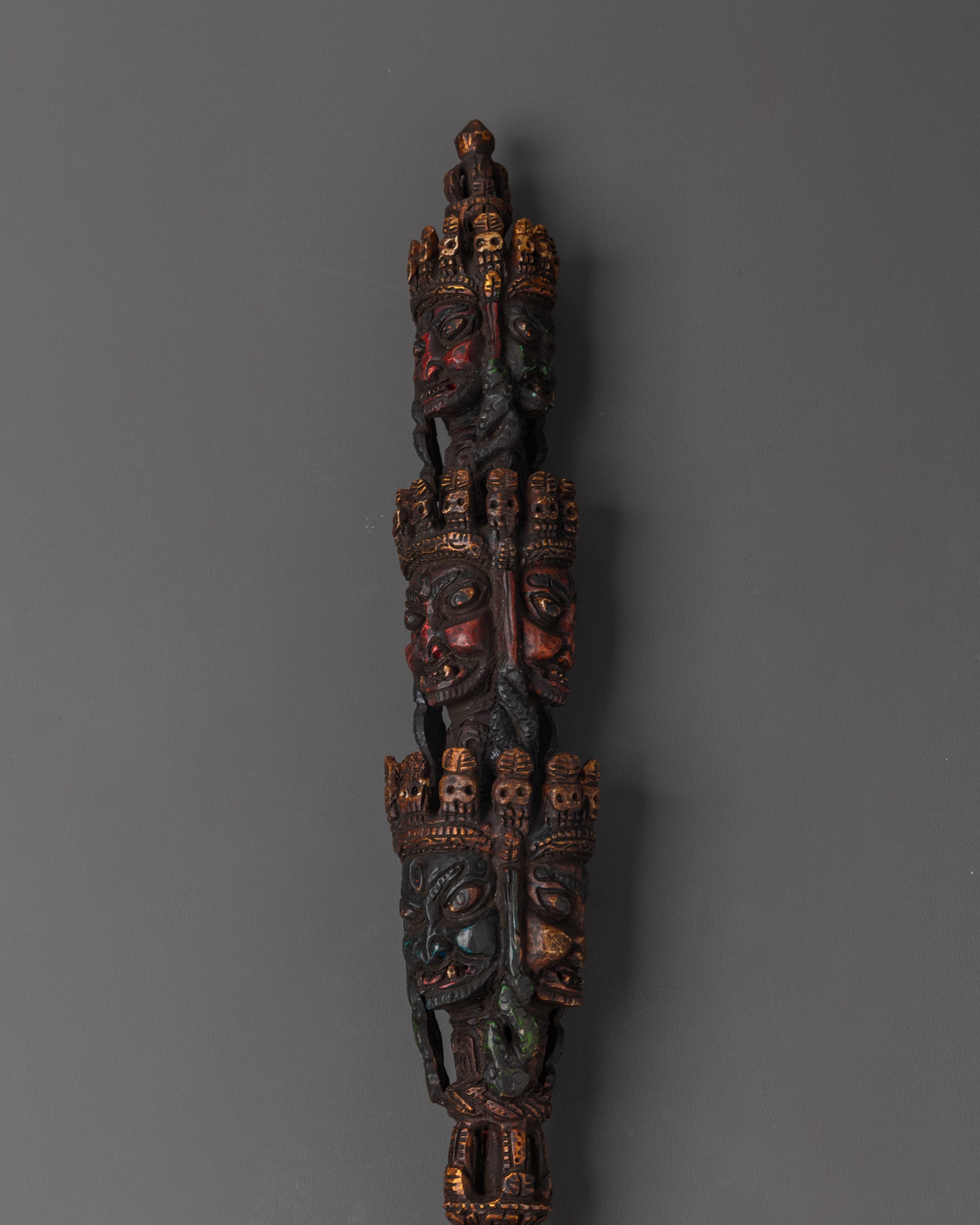 Tibetan Spiritual Phurba Dagger | Handcrafted Copper Ritual Dagger