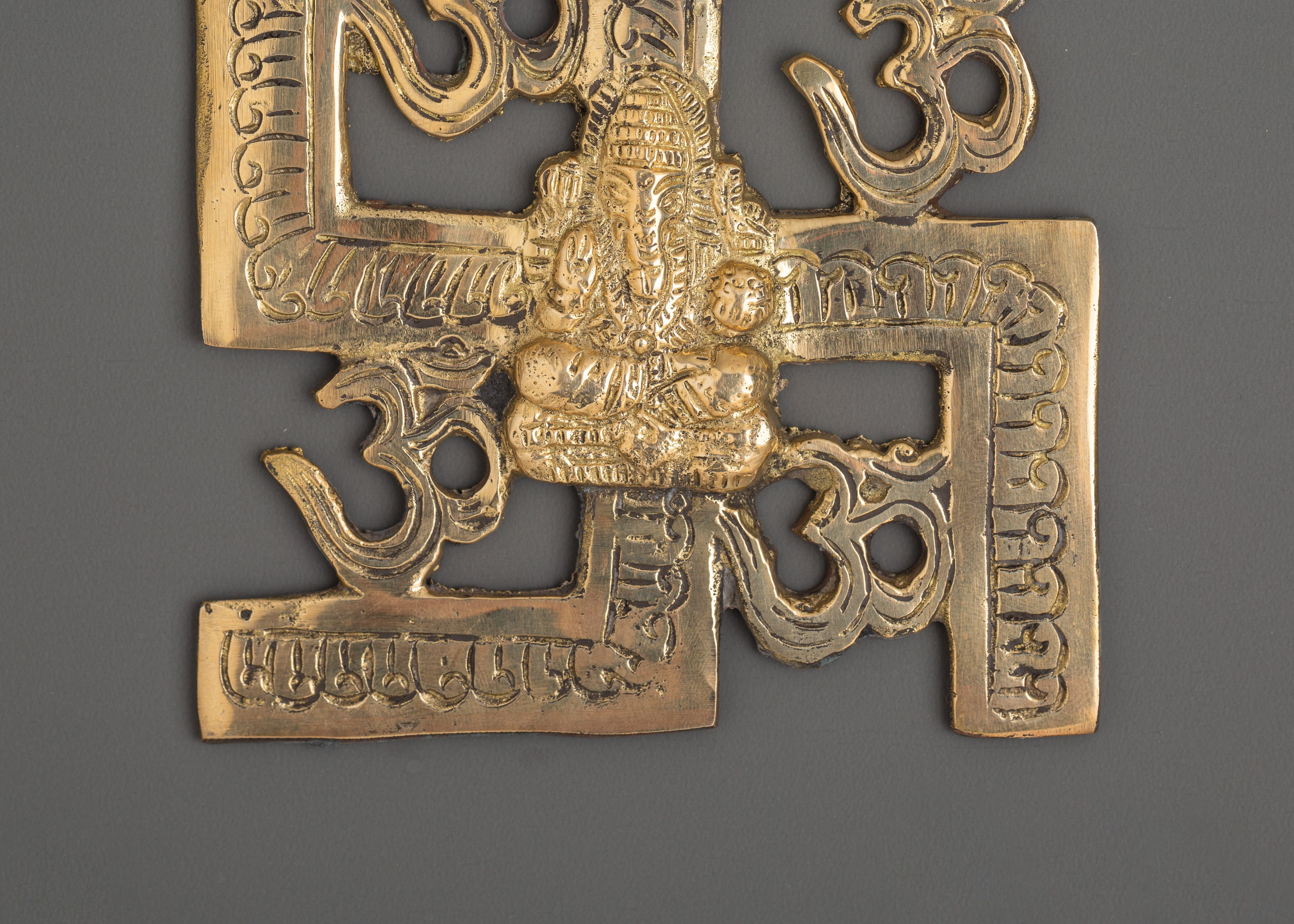 Ganesh Om Swastik Symbol Wall Hanging | Sacred Vastu Decor