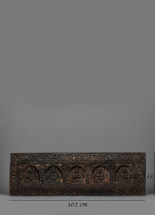 Traditional Buddhist Five Buddha Book Cover | Handcrafted Protector for Sacred Texts