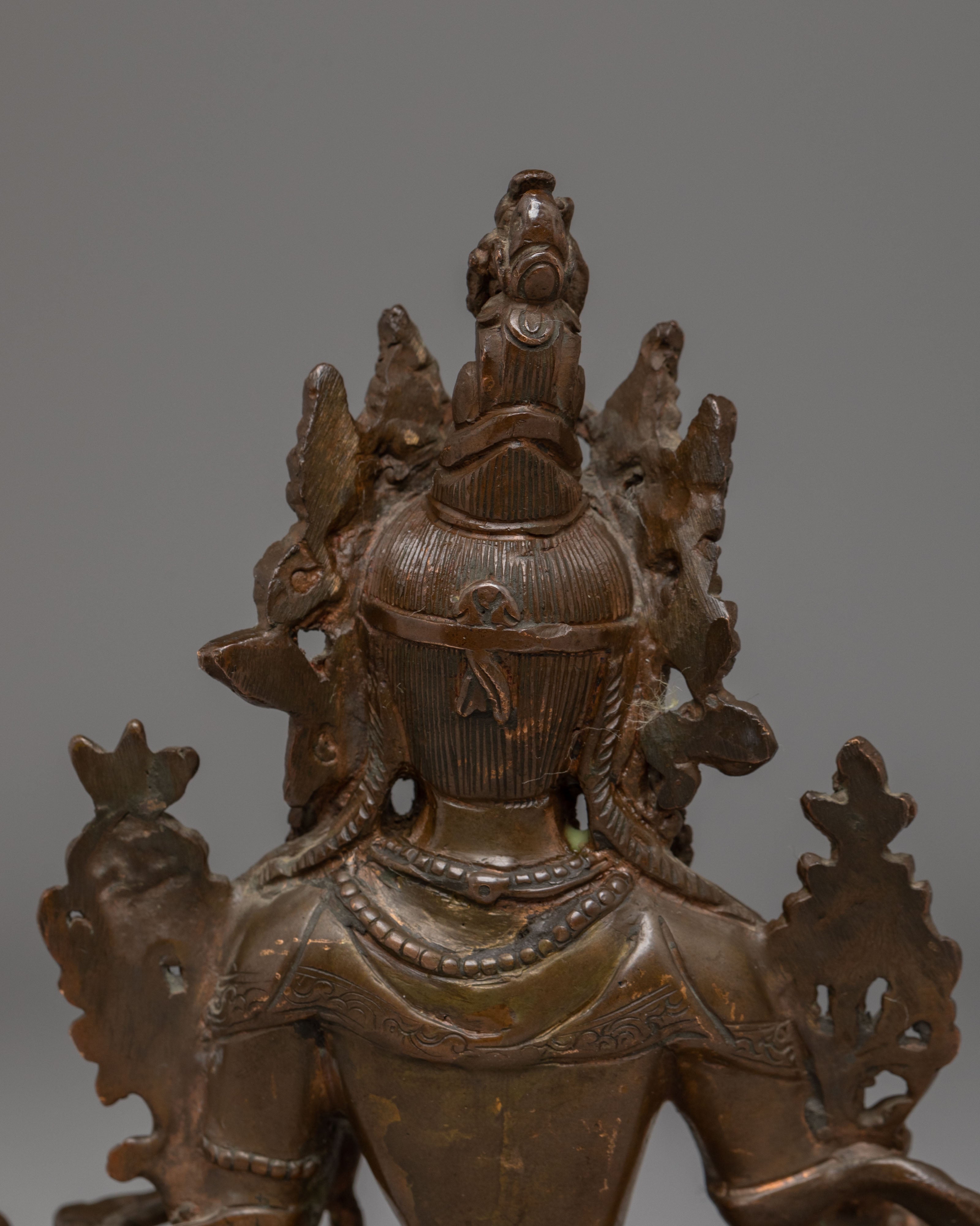 Oxidized Copper Statue of Green | Mother of All Buddhas