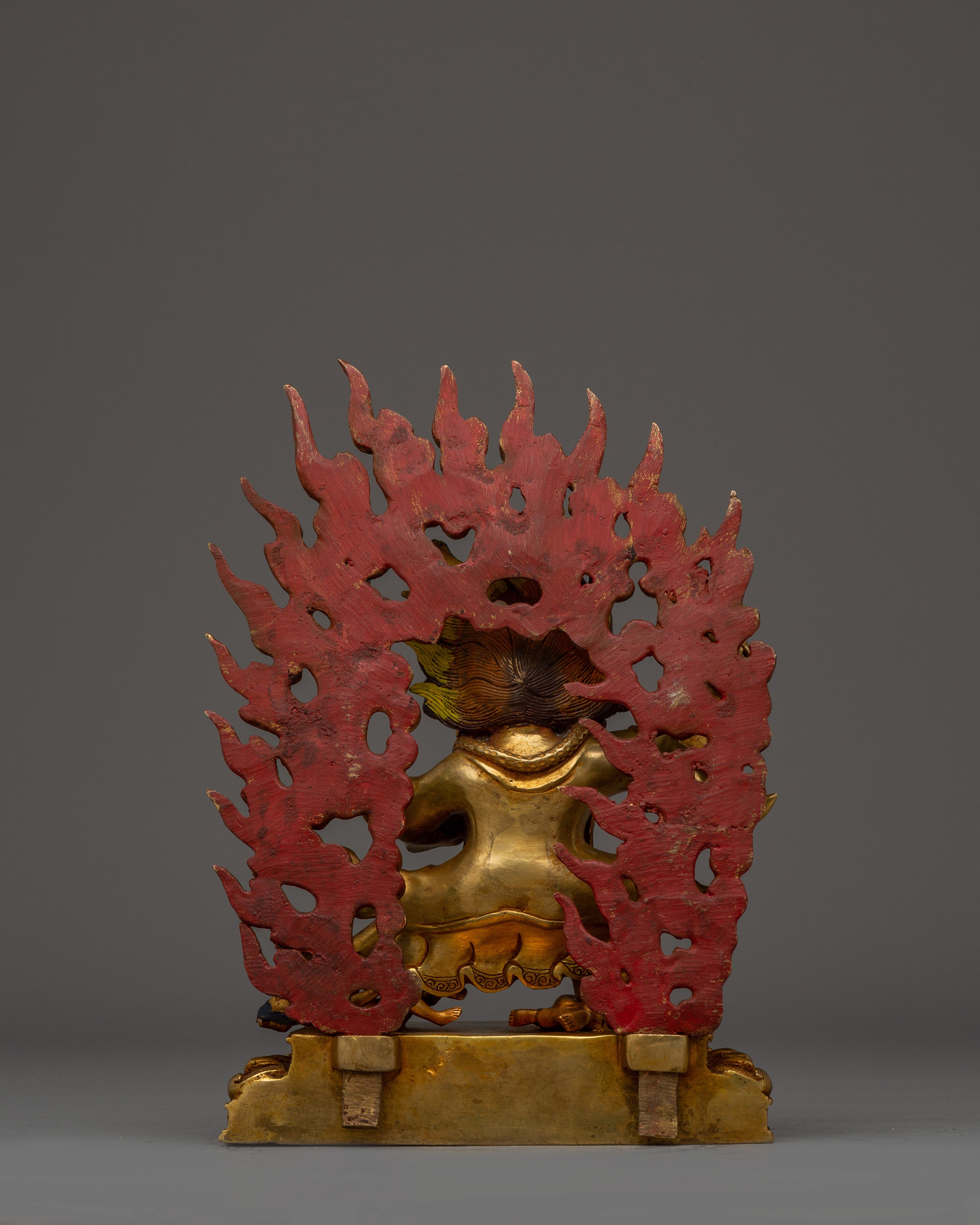 Mahakala Bernagchen Statue in 24K Gold | Handcrafted Buddhist Shrine Decor