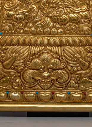 Buddhist Metal Thangka of Dzambala | Tibetan Wealth Deity for Prosperity and Fortune