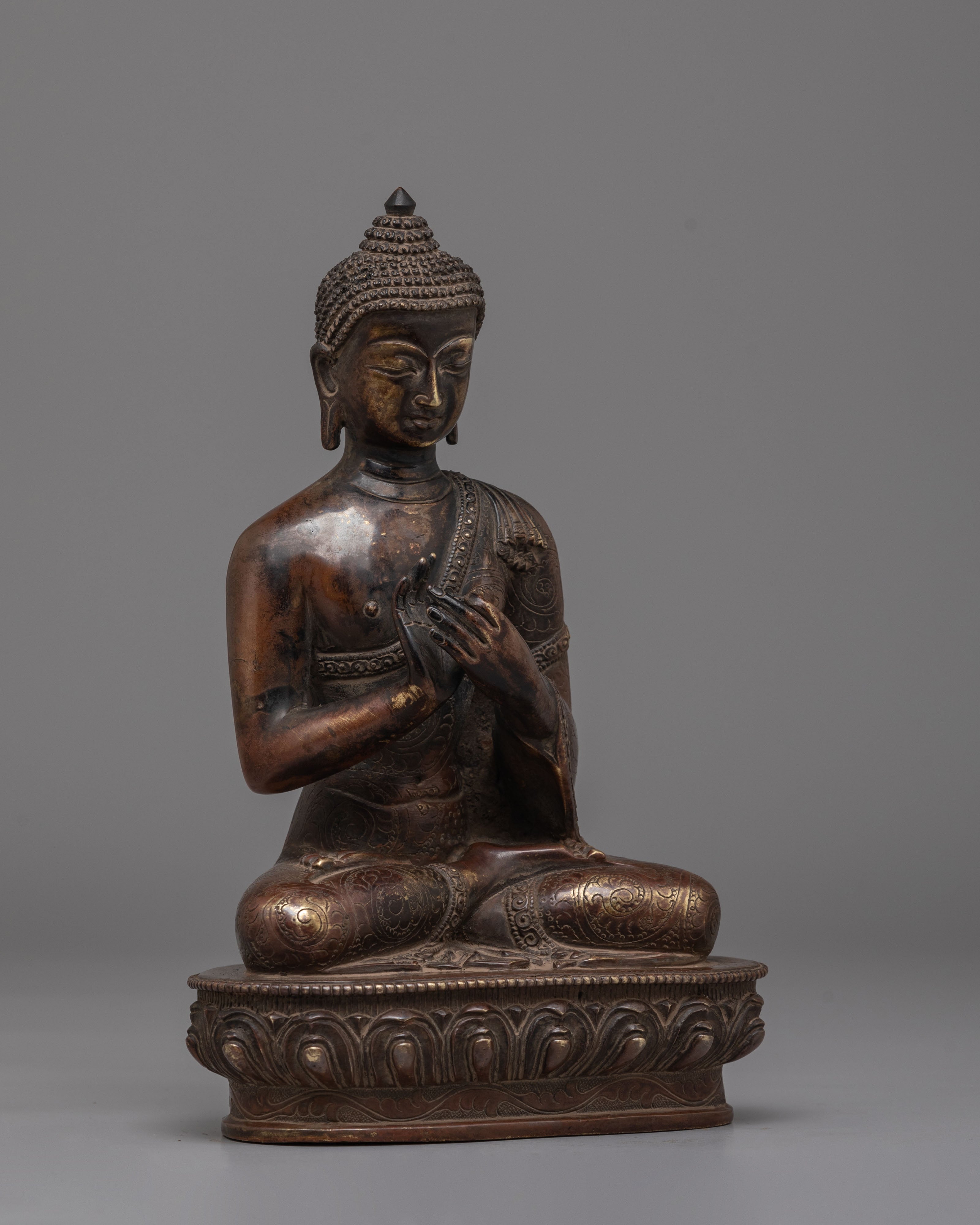 Tibetan Vairocana Buddha Statue | Copper Oxidized Tibetan Statue