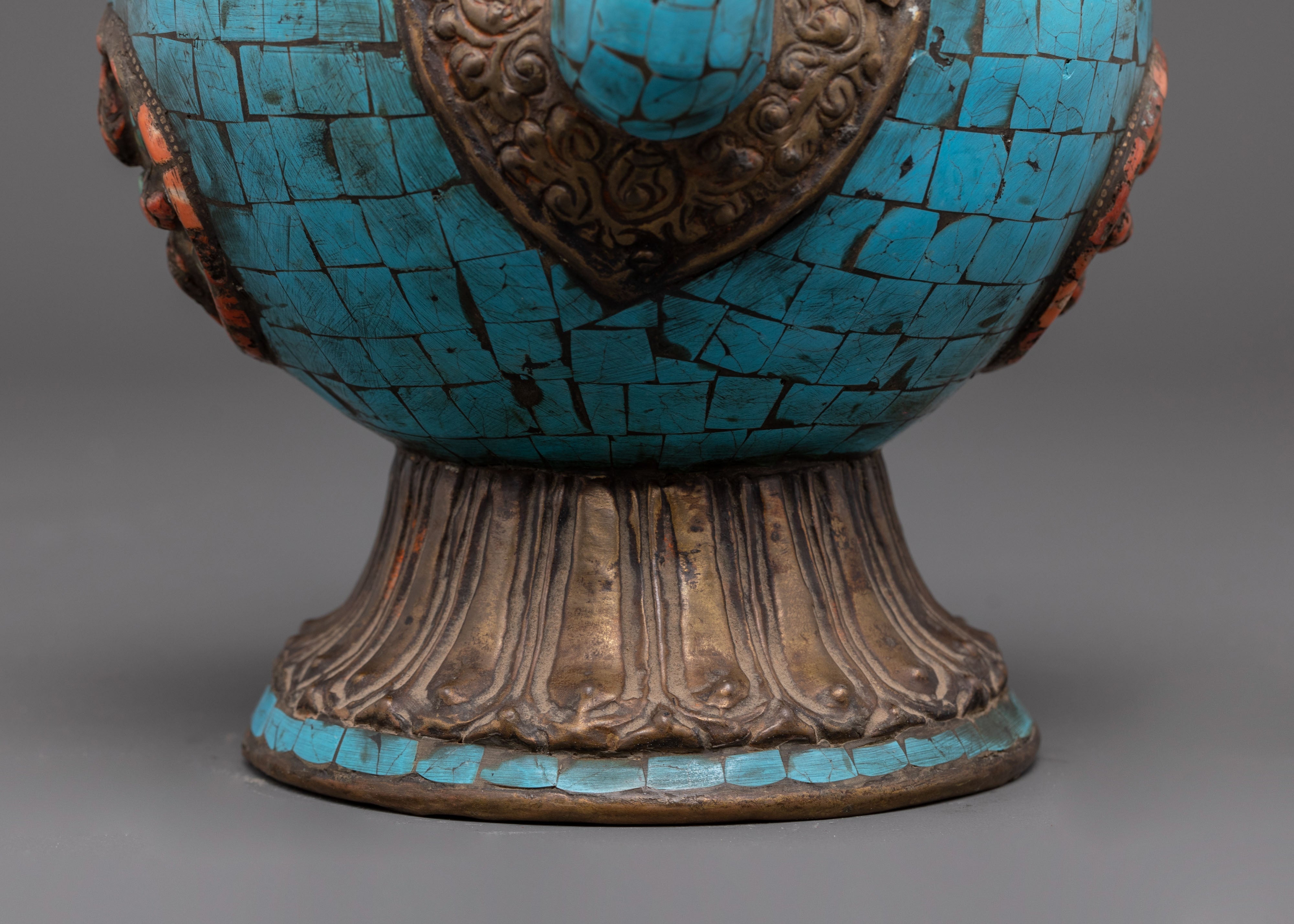 Tibetan Brass Tea Pot | Handcrafted Ritual Tea Pot