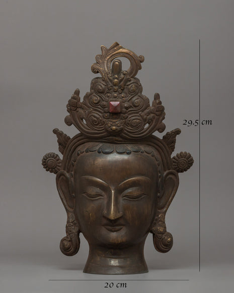 Buddhist Deity Mask | Ideal for Spiritual and Zen Decor