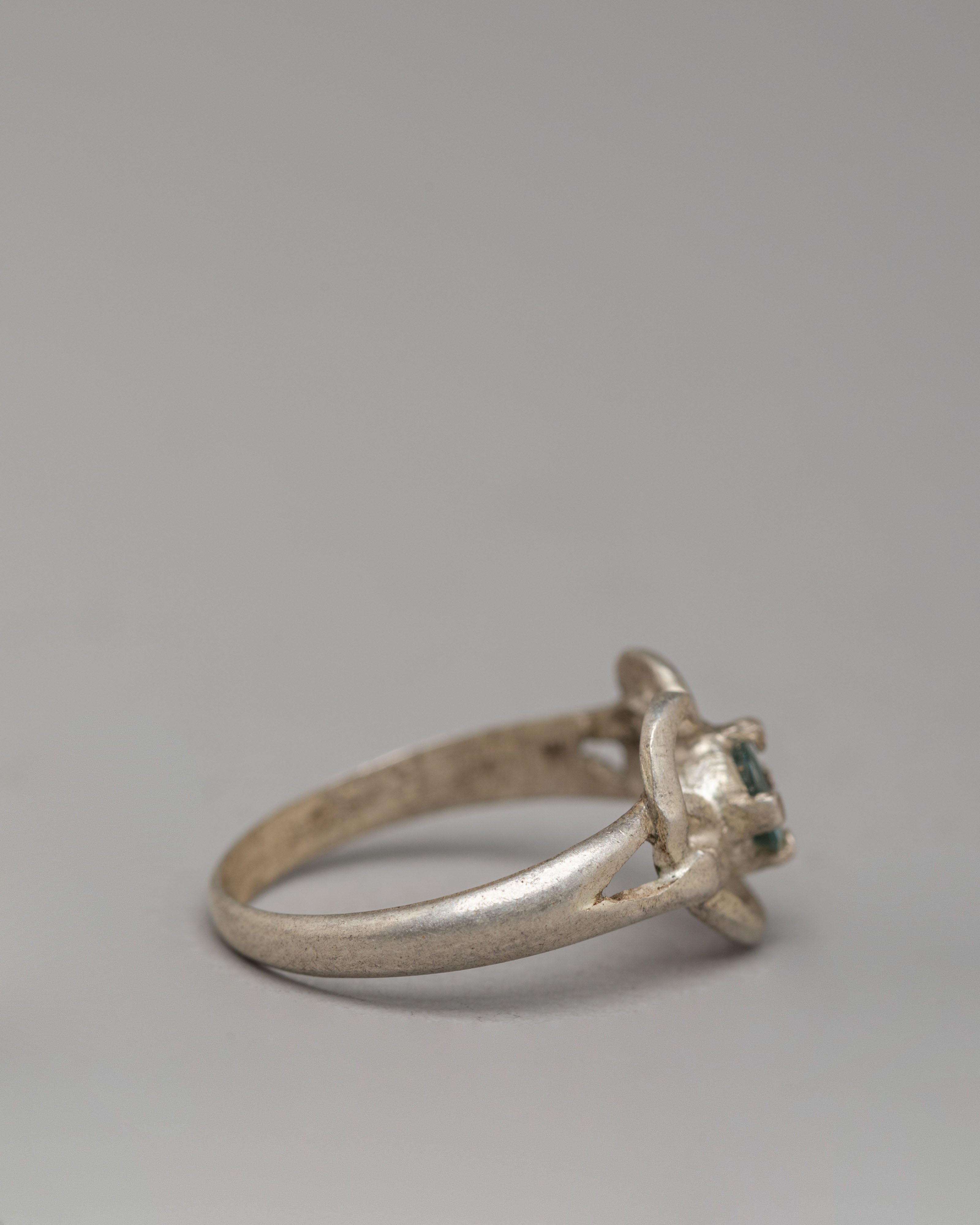 Three Piece Silver Ring Set | Handcrafted Natural Zircon Rings