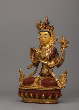 Chenresig Bodhisattva of Compassion Statue | Buddhism Figurine for Meditation