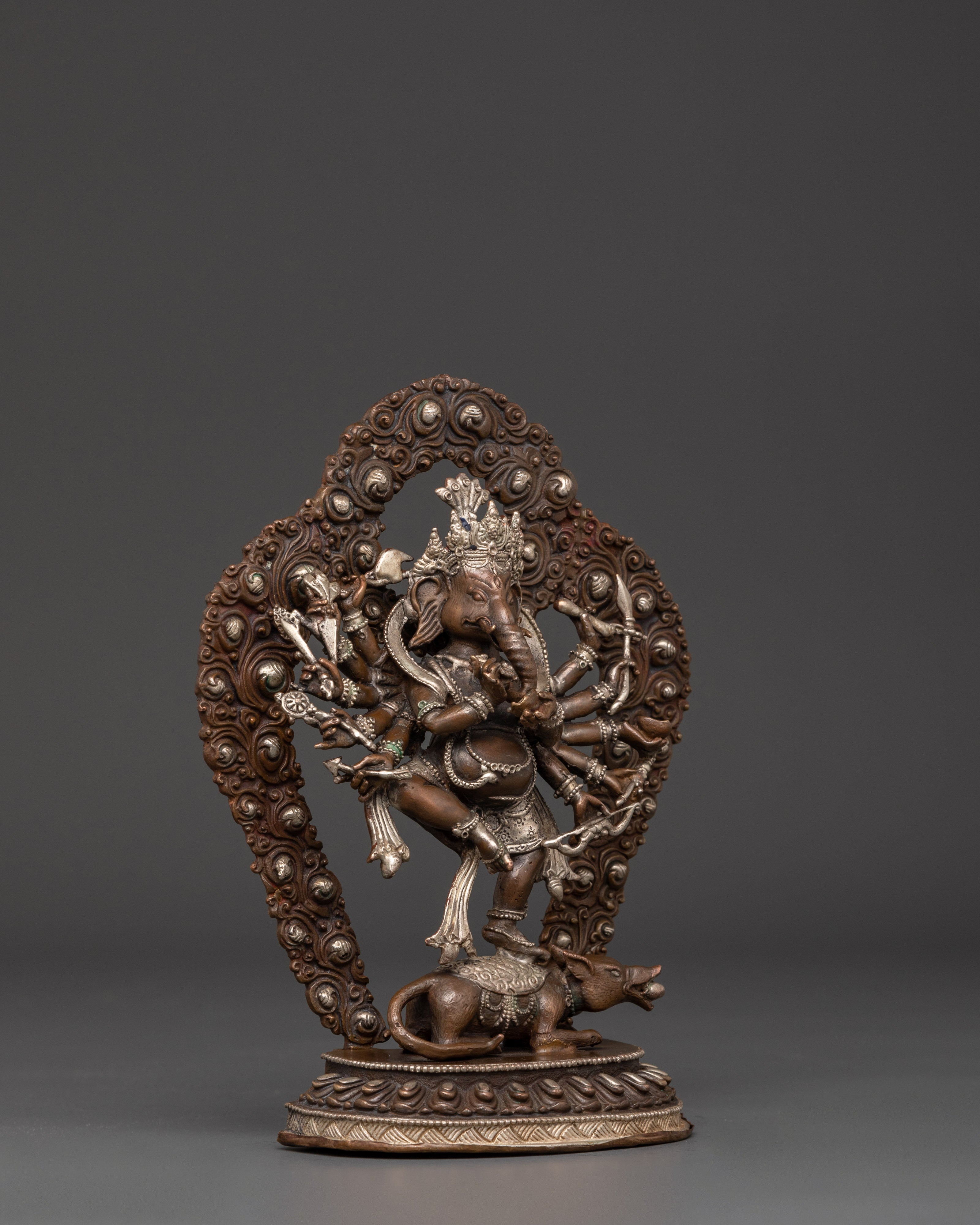 Hindu Elephant God Ganesha Idol | Oxidized Copper Silver Plated Statue