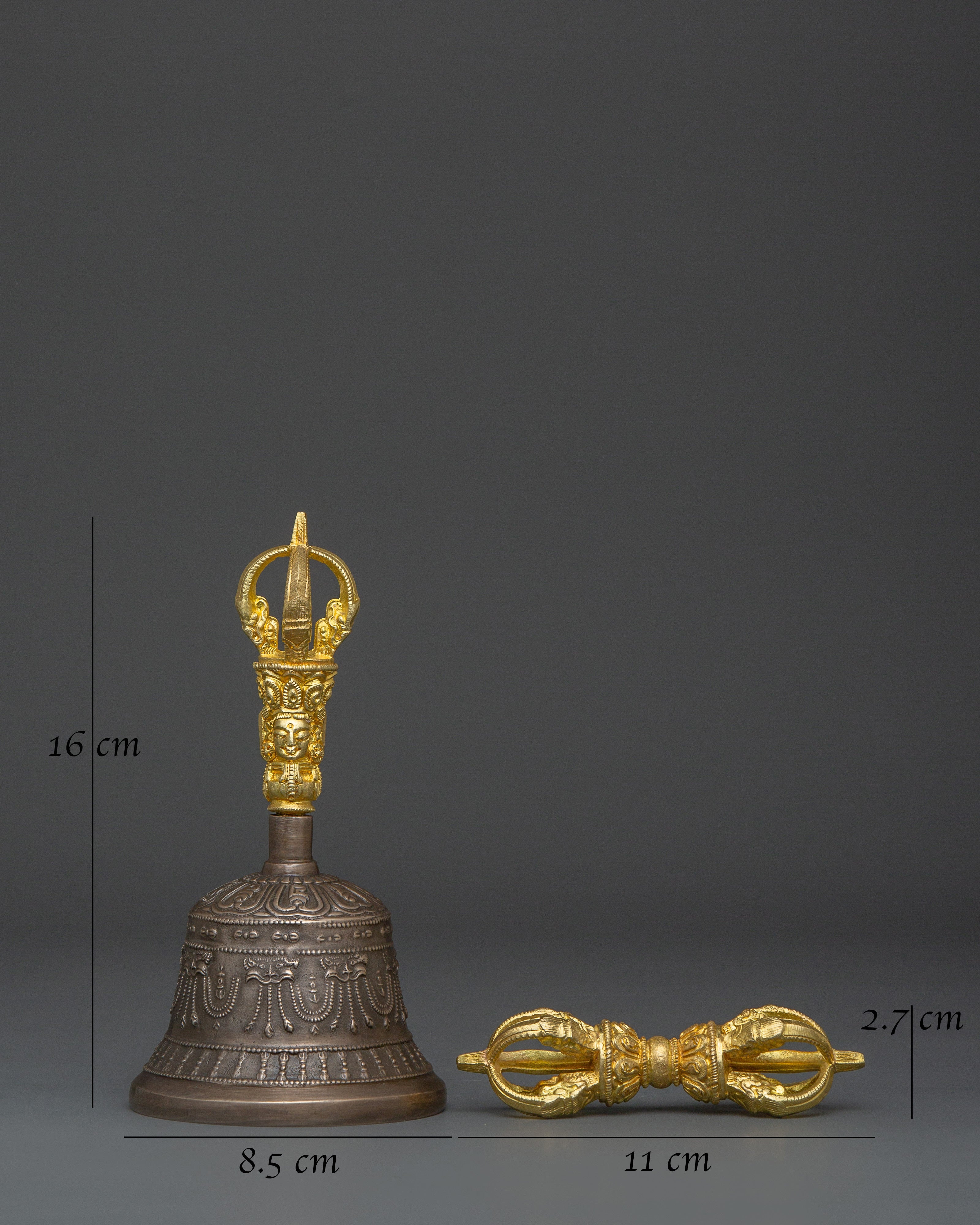 Tibetan Brass Bell & Vajra Set | Buddhist Ritual Tool