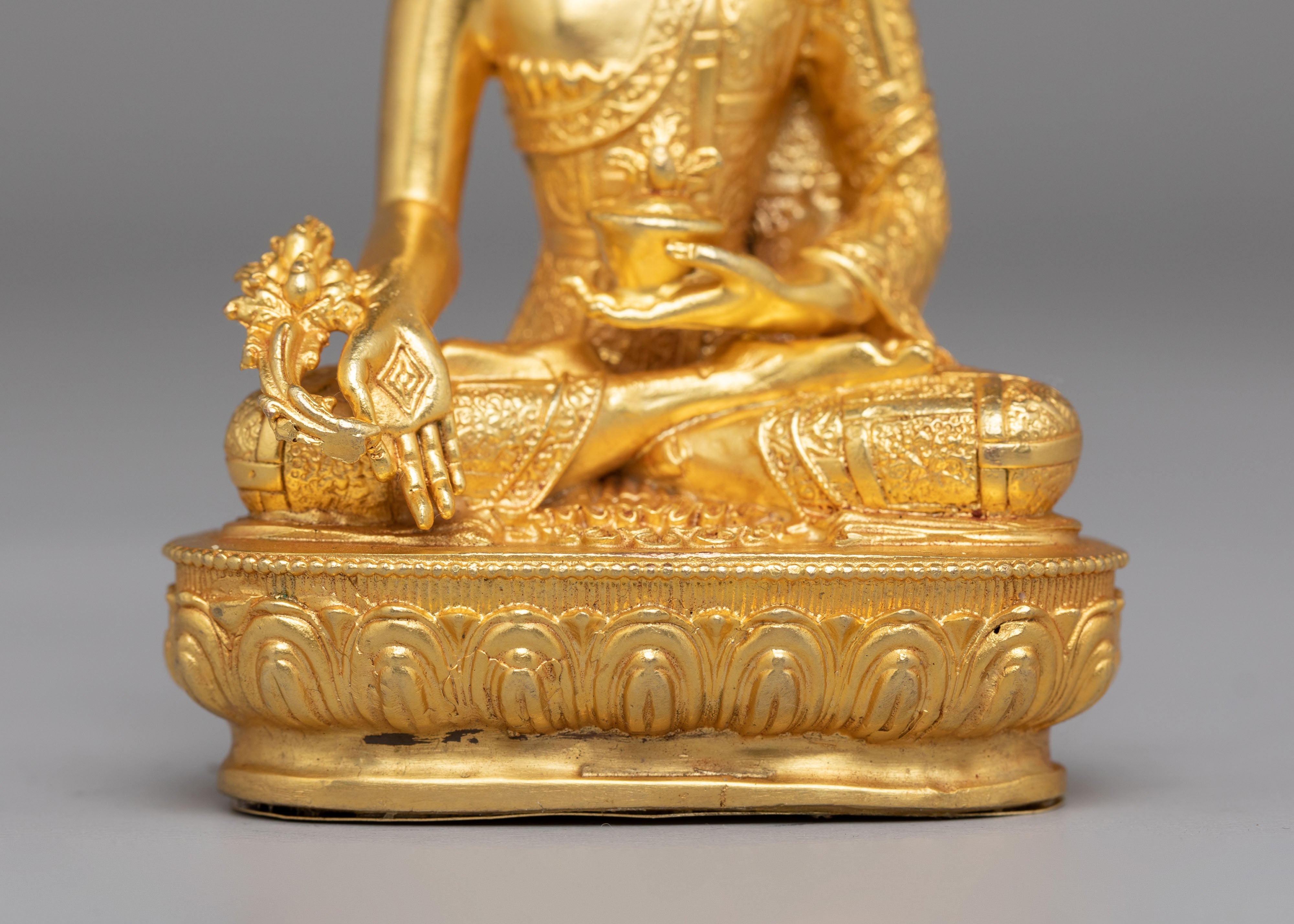 Sacred Medicine Buddha Deity Statue | Sangye Menla Altar Statue