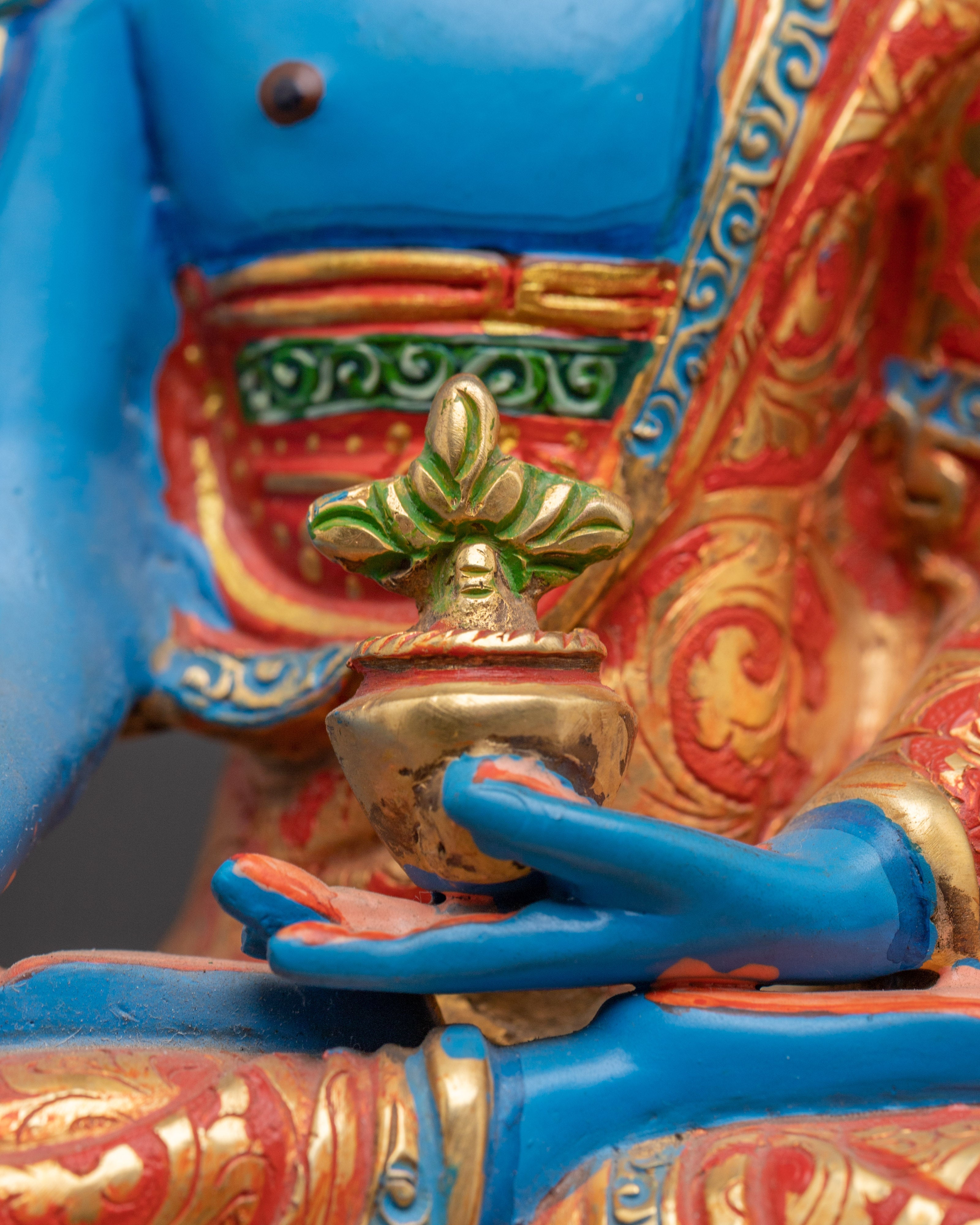 Handcrafted Medicine Buddha Sculpture | Tibetan Healing Statue