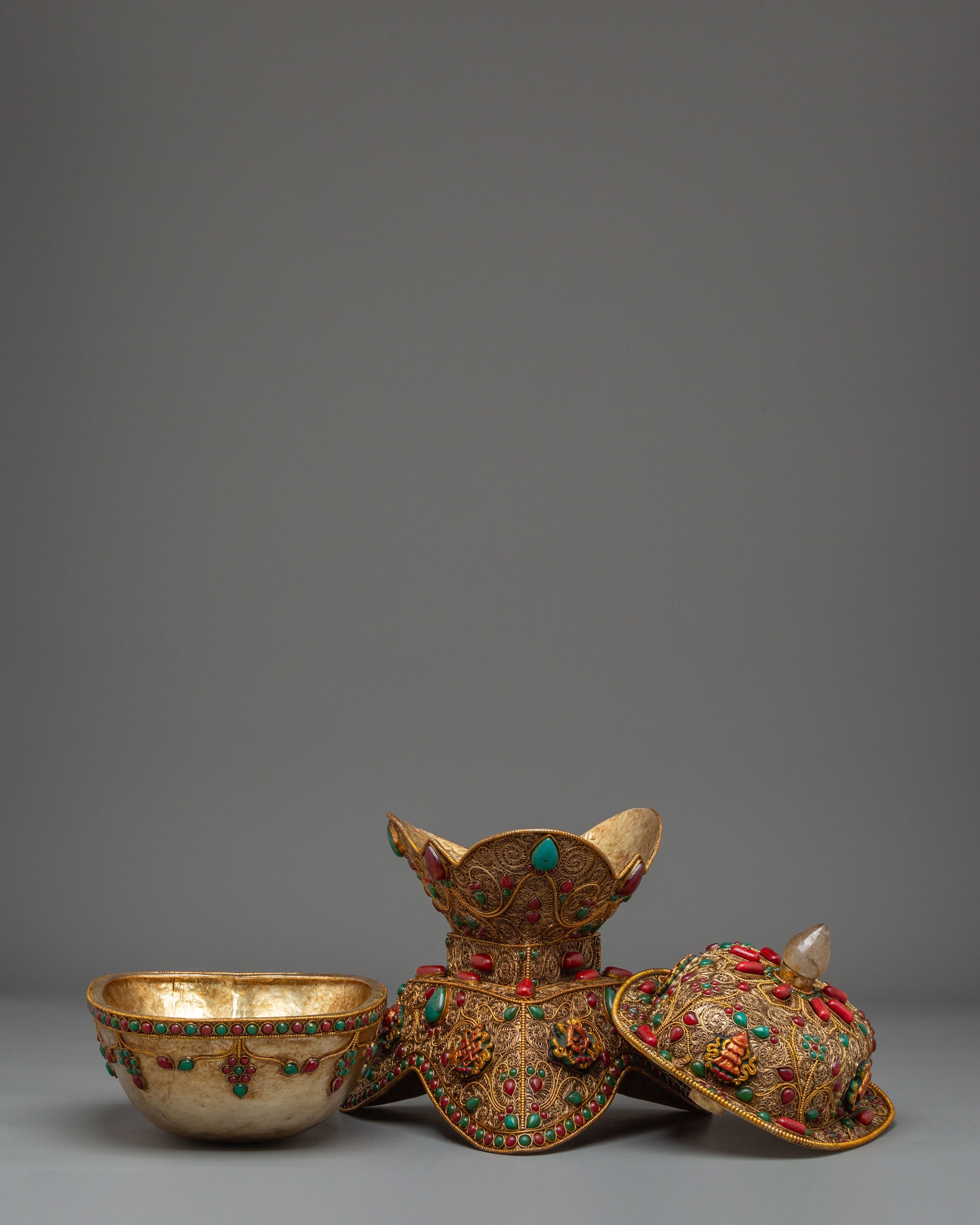 Kapala Skull Cup for Buddhist Rituals | Sacred Tibetan Offering Vessel