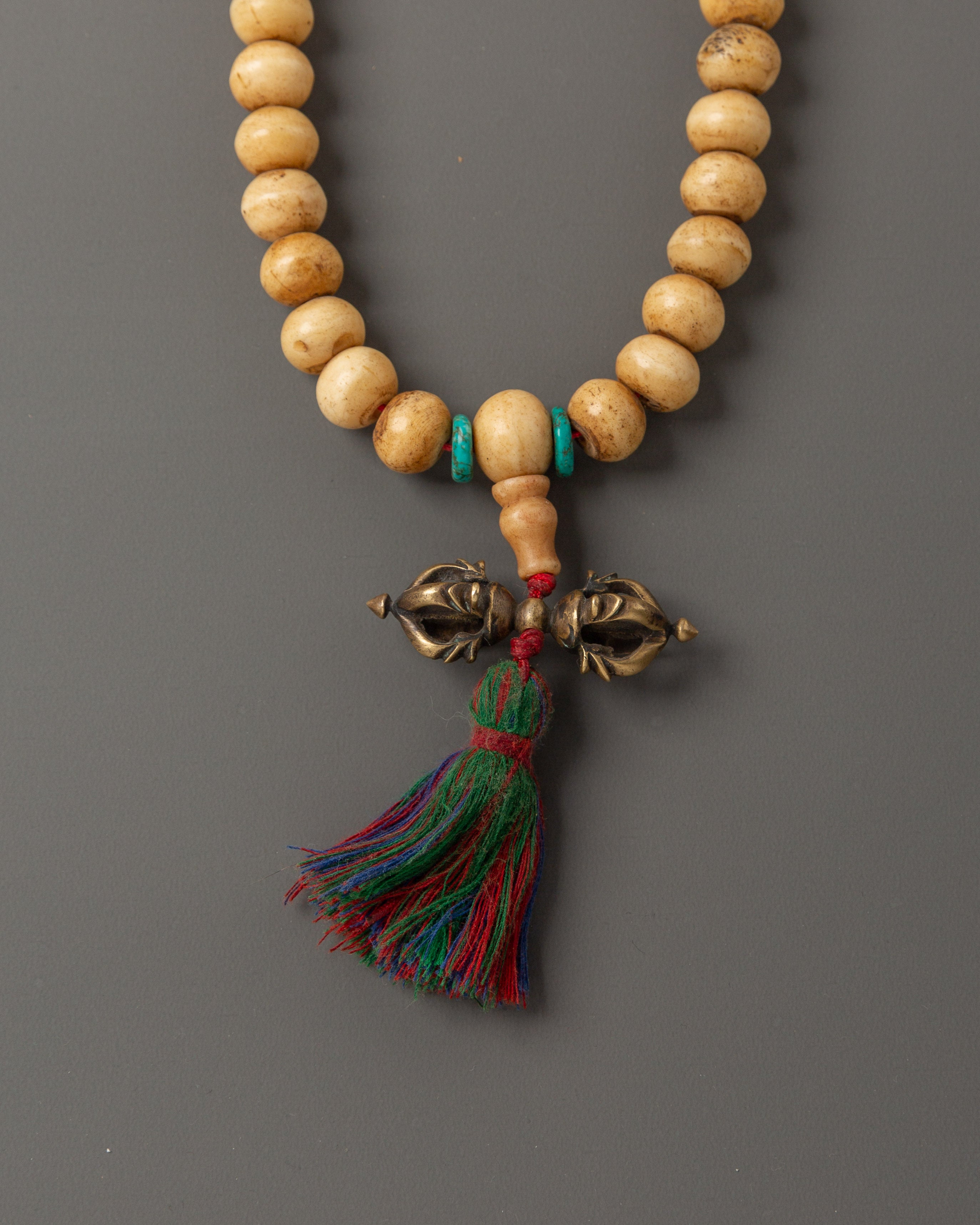 Tibetan Mala Beads with Bronze Vajra | 108 Bead Prayer Necklace