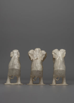 Decorative Elephant Trio Statue Set | Beautifully Detailed Elephant Sculptures